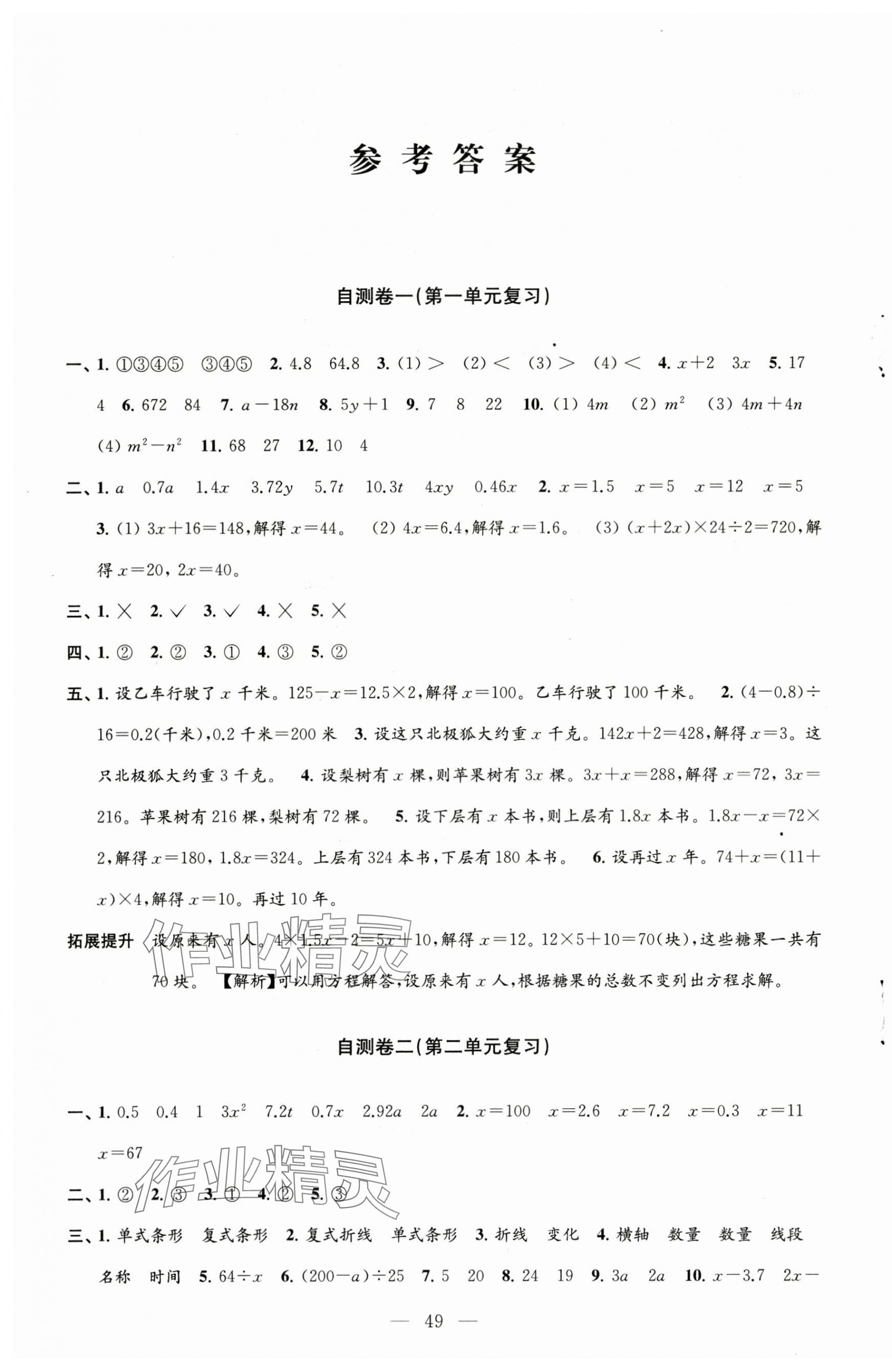 2025年小学练习自测卷五年级数学下册苏教版 第1页