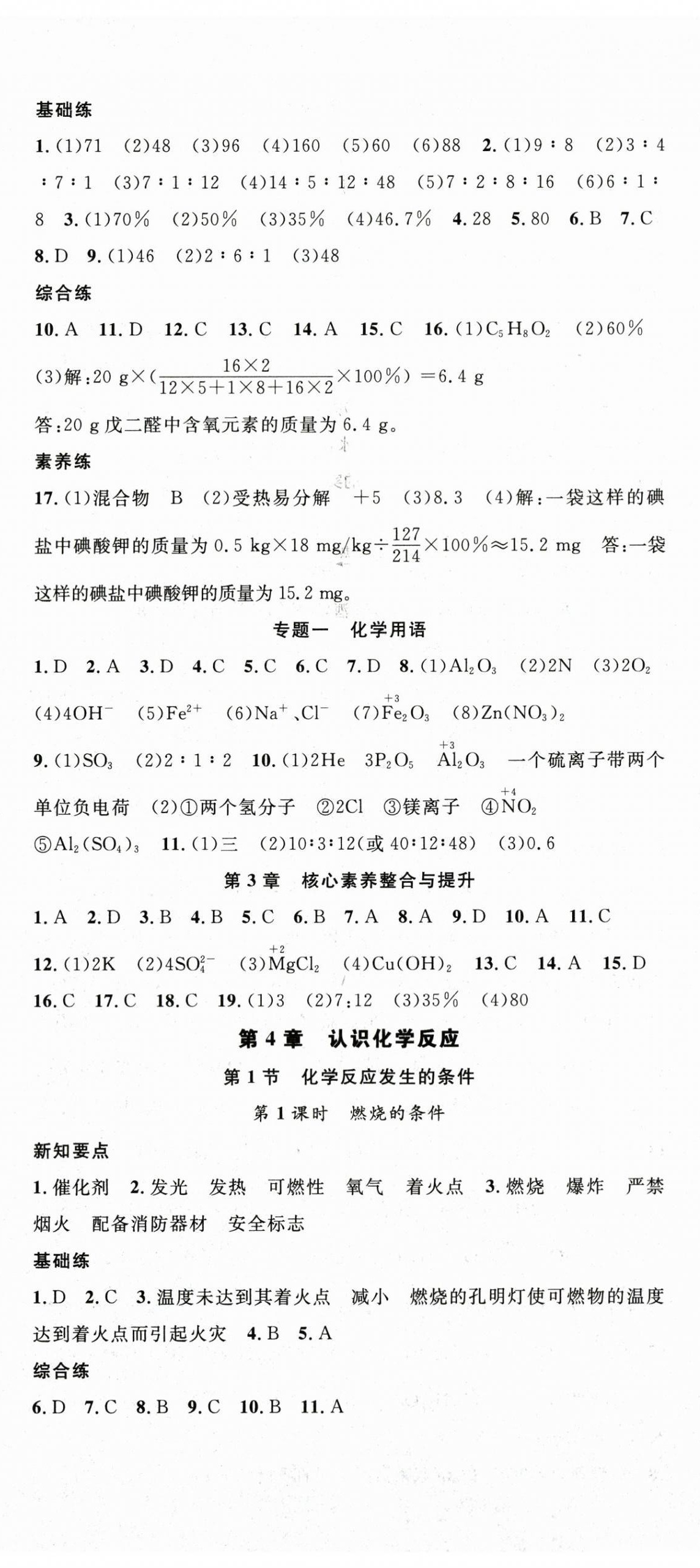 2025年名師學(xué)案九年級化學(xué)全一冊滬教版&nbsp;第8頁