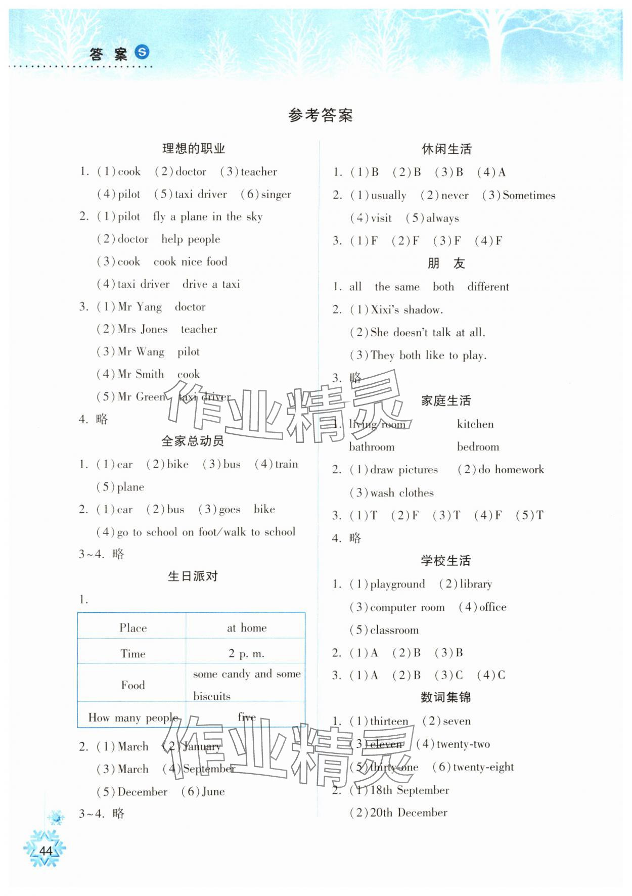 2025年寒假作業(yè)本希望出版社五年級(jí)英語(yǔ)滬教版 參考答案第1頁(yè)