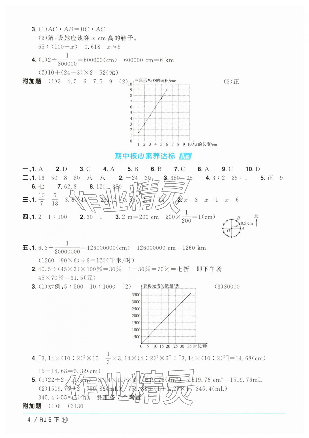 2025年陽光同學(xué)一線名師全優(yōu)好卷六年級數(shù)學(xué)下冊人教版福建專版 參考答案第4頁