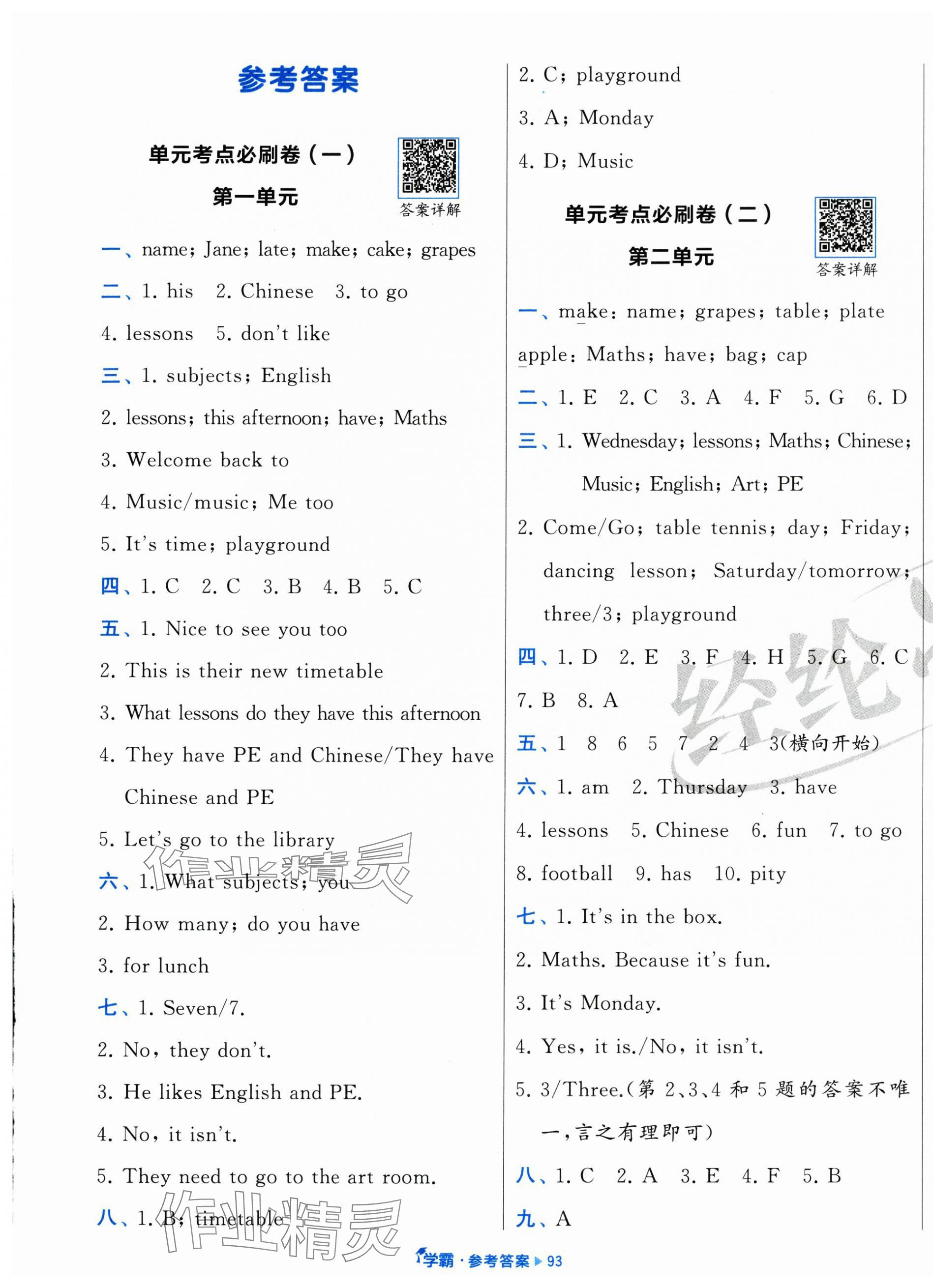 2025年學霸全程期末卷四年級英語下冊譯林版 第1頁