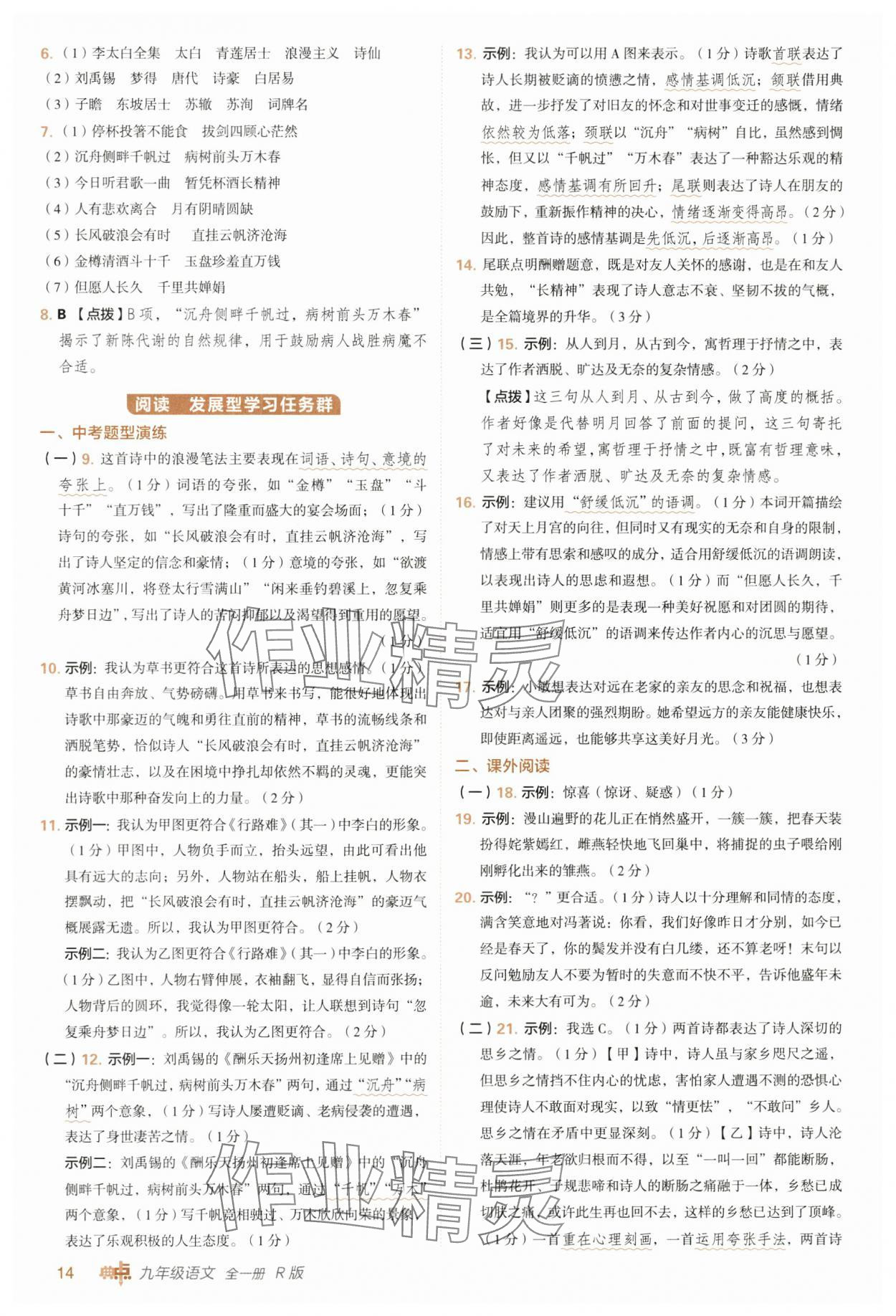 2025年綜合應(yīng)用創(chuàng)新題典中點(diǎn)九年級語文全一冊人教版 參考答案第14頁