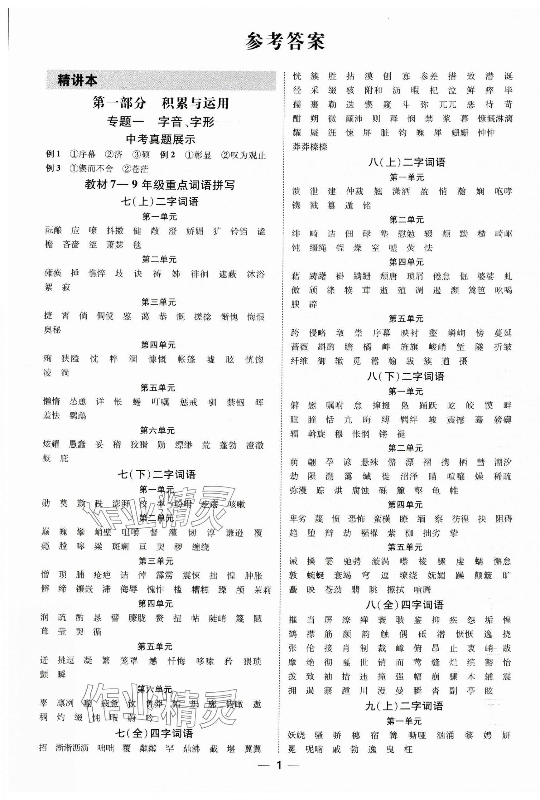 2024年鸿鹄志中考王语文贵州专版 第1页