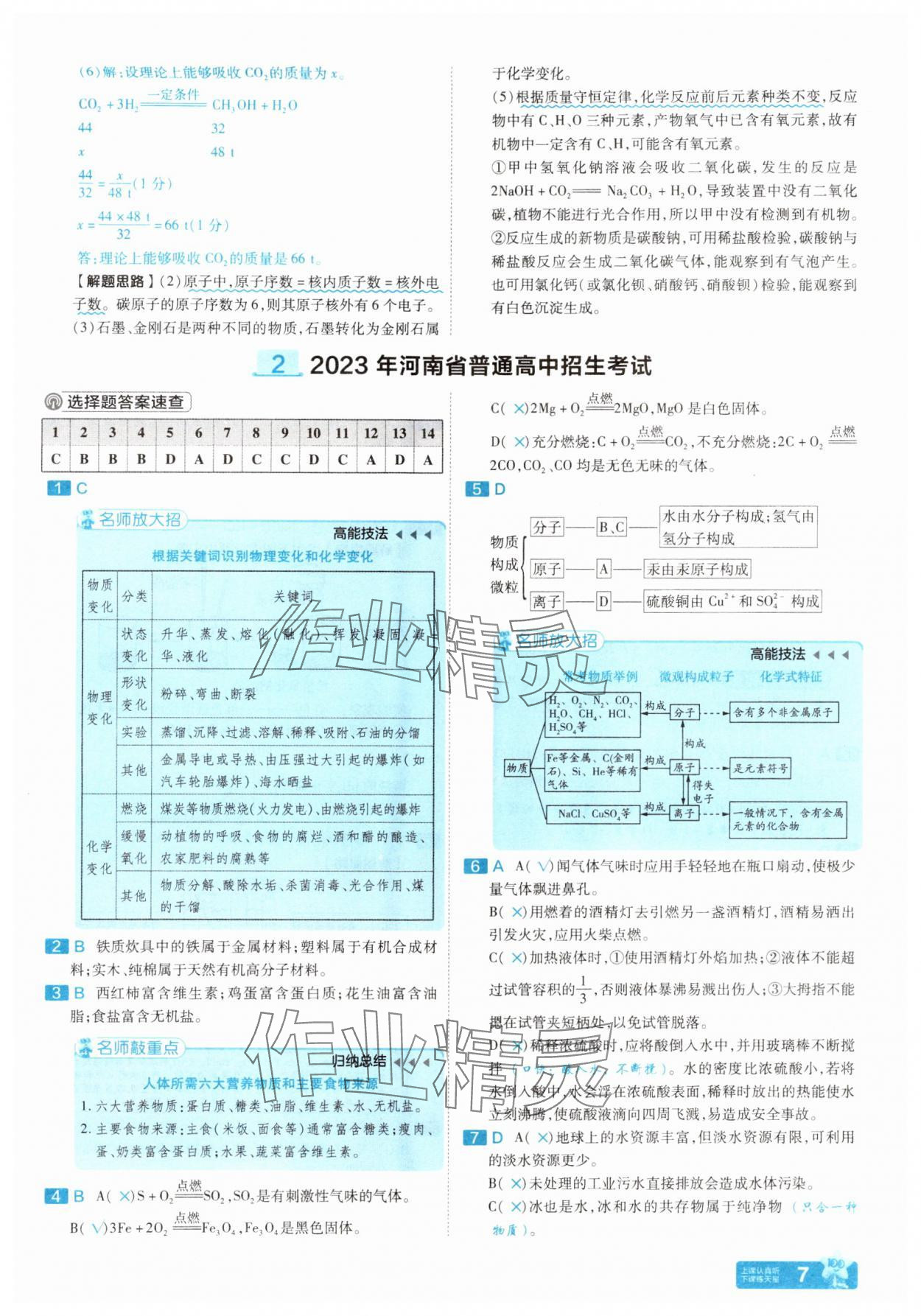 2025年金考卷45套匯編化學(xué)河南專版 參考答案第6頁(yè)