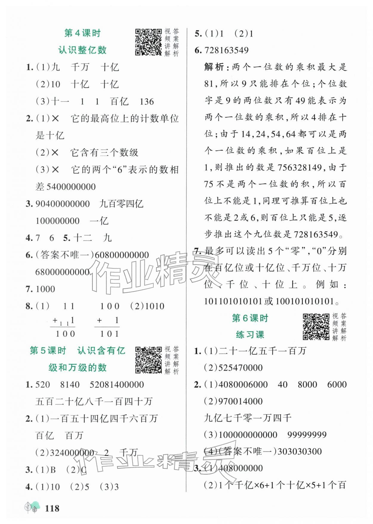 2026年绿卡提优特训四年级数学下册苏教版江苏专版&nbsp;参考答案第2页