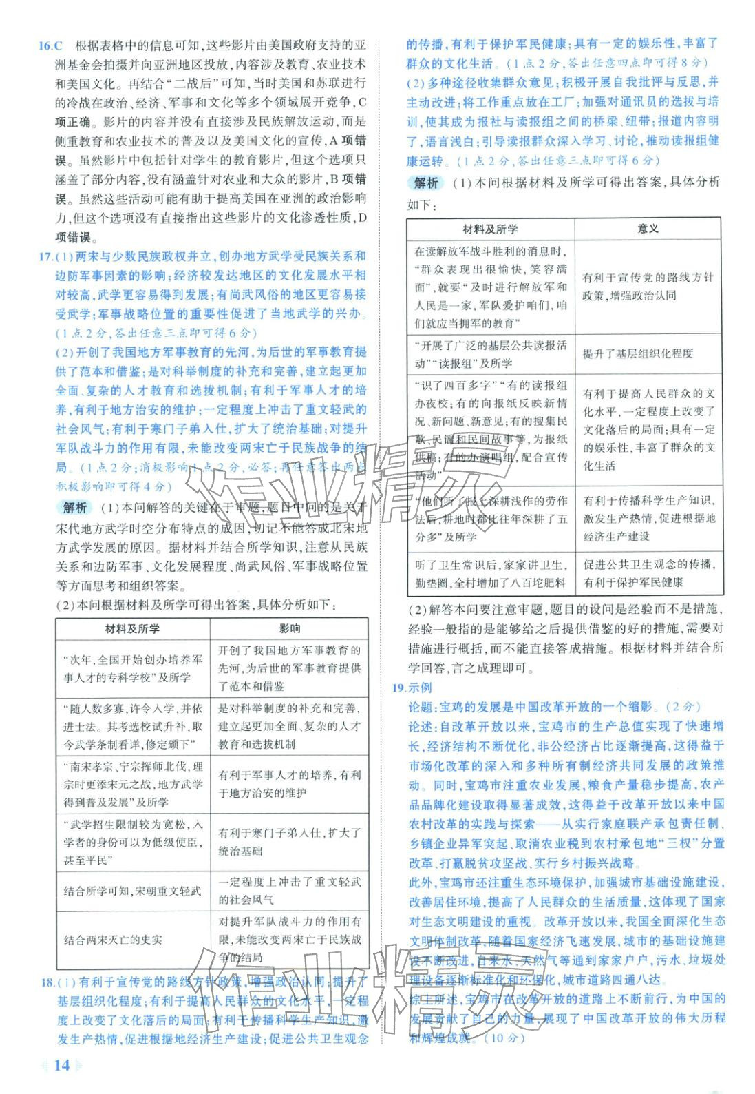 2026年53金卷优选卷汇编高中历史陕晋青宁专版&nbsp;第14页
