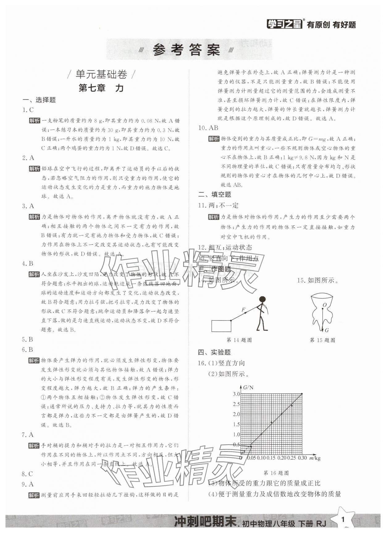 2025年沖刺吧期末八年級物理下冊人教版 第1頁