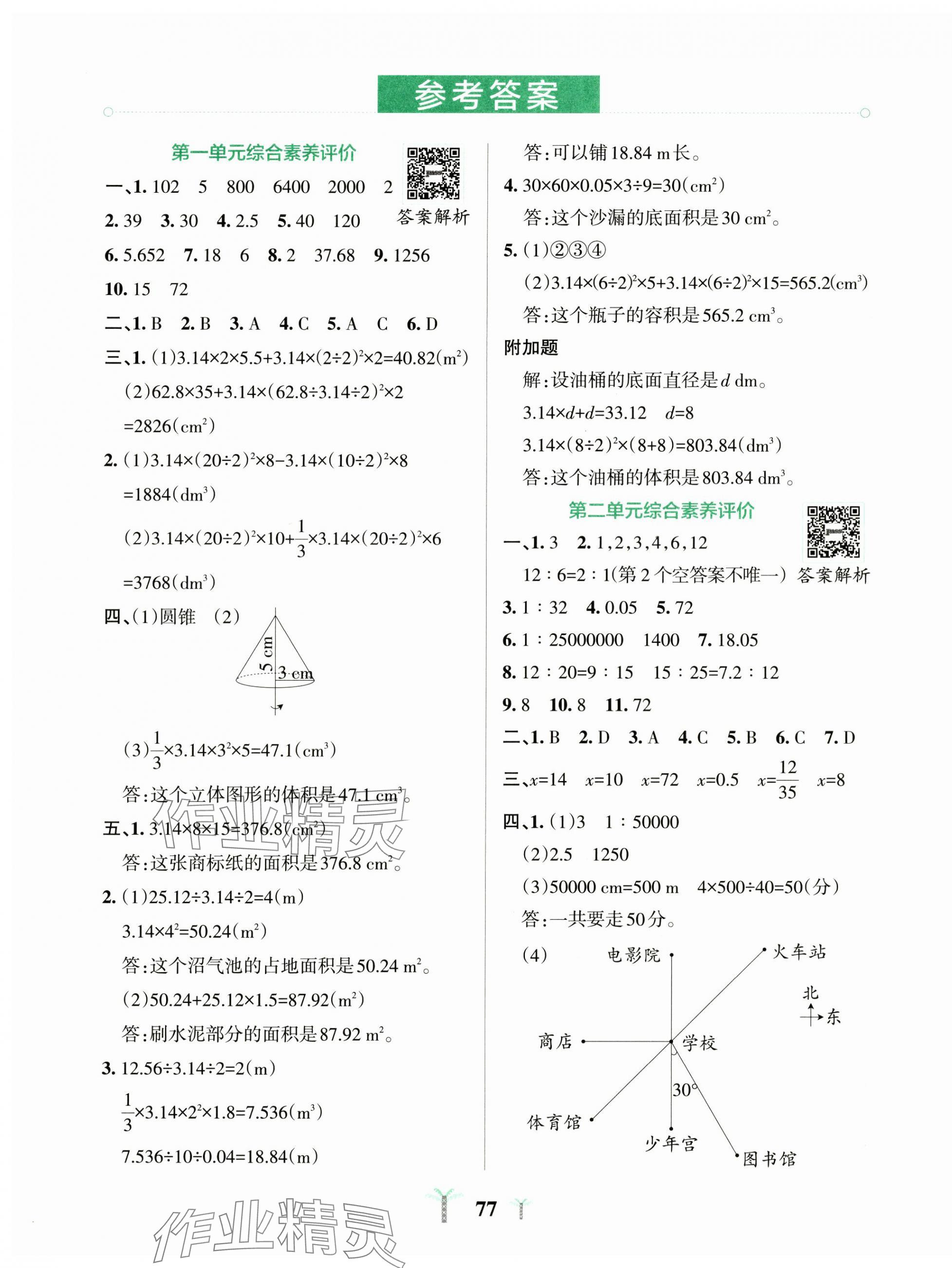 2025年小学学霸冲A卷六年级数学下册北师大版 第1页