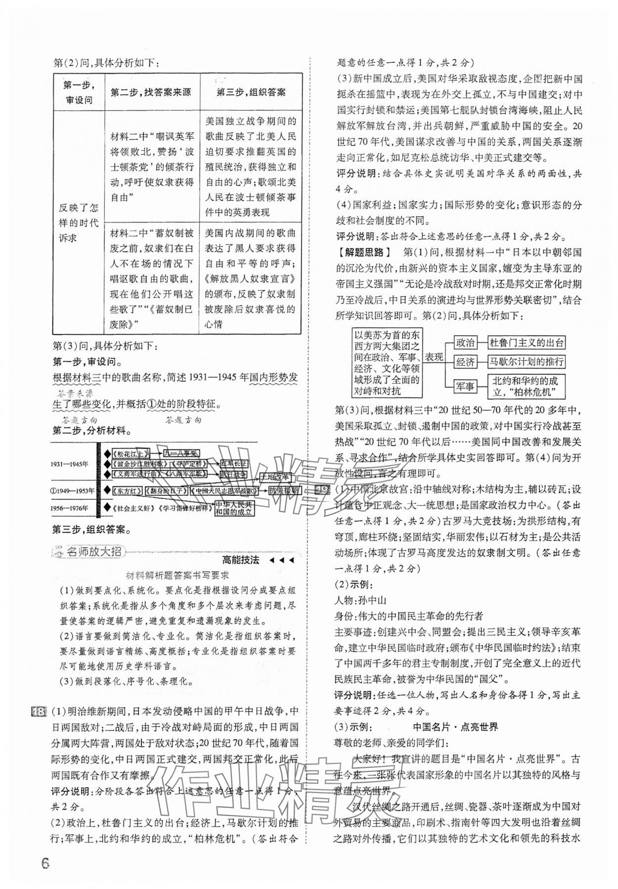 2024年金考卷中考45套汇编历史山西专版 参考答案第6页