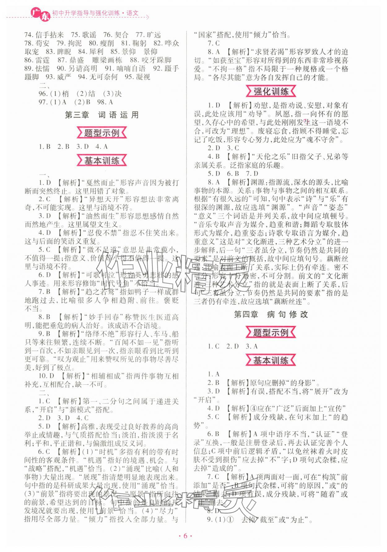 2025年廣東初中升學指導強化訓練語文 第6頁