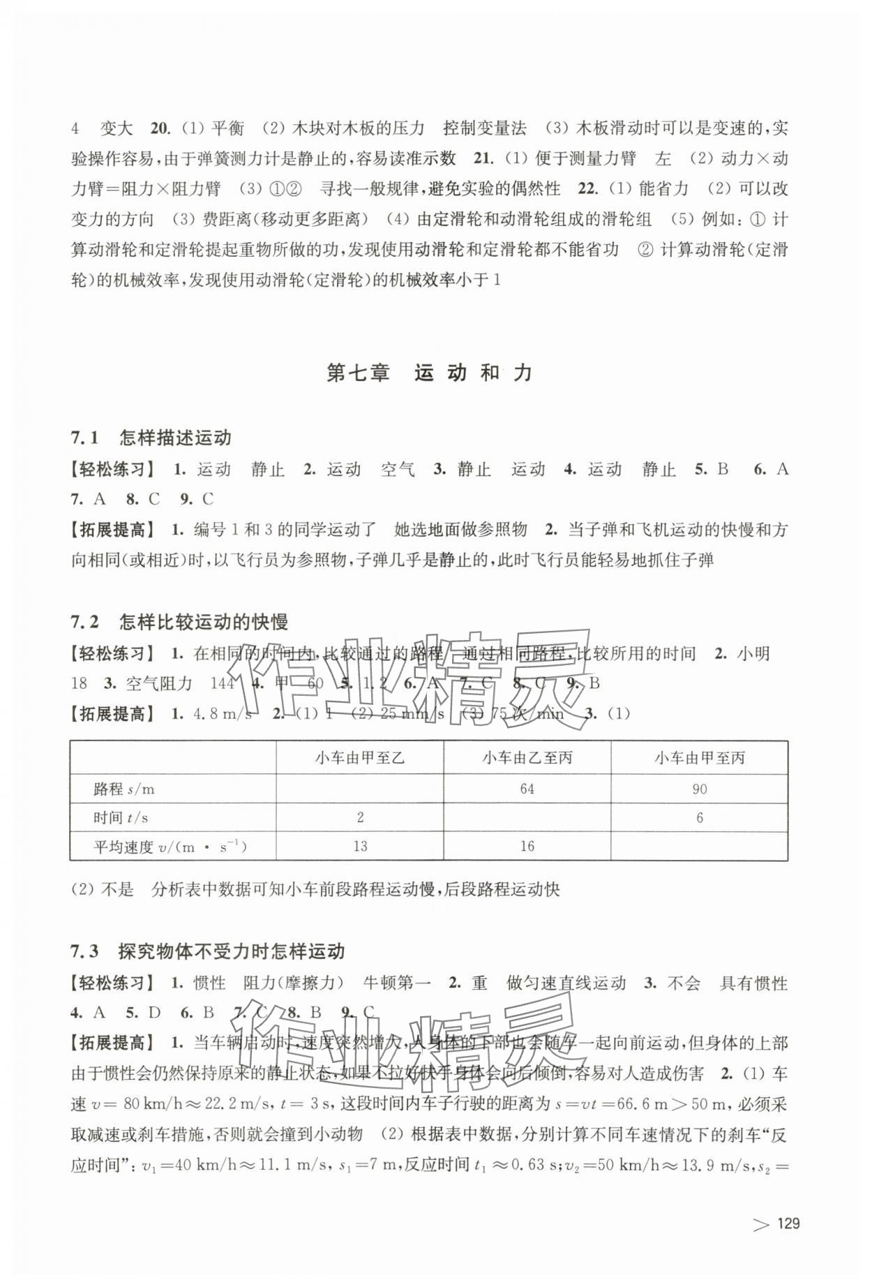 2024年同步練習(xí)上?？茖W(xué)技術(shù)出版社八年級物理下冊滬粵版江西專版 參考答案第3頁