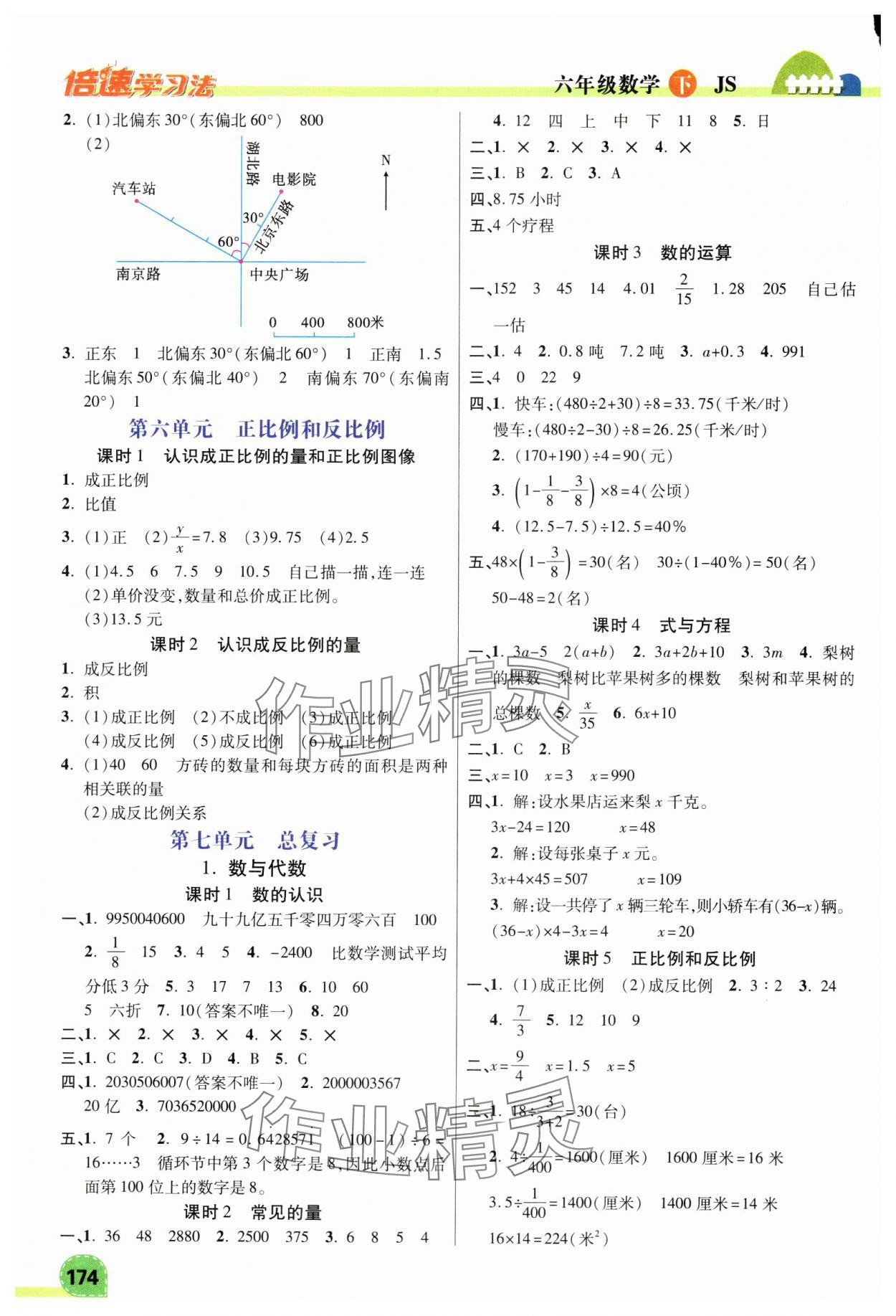 2025年倍速学习法六年级数学下册苏教版 第2页