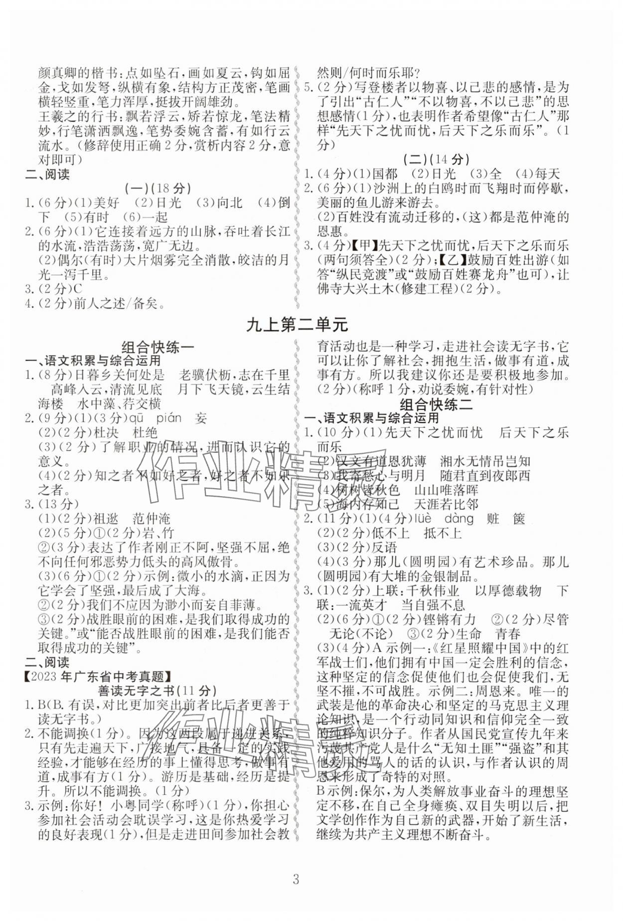 2023年現(xiàn)代文閱讀九年級語文全一冊人教版 第3頁