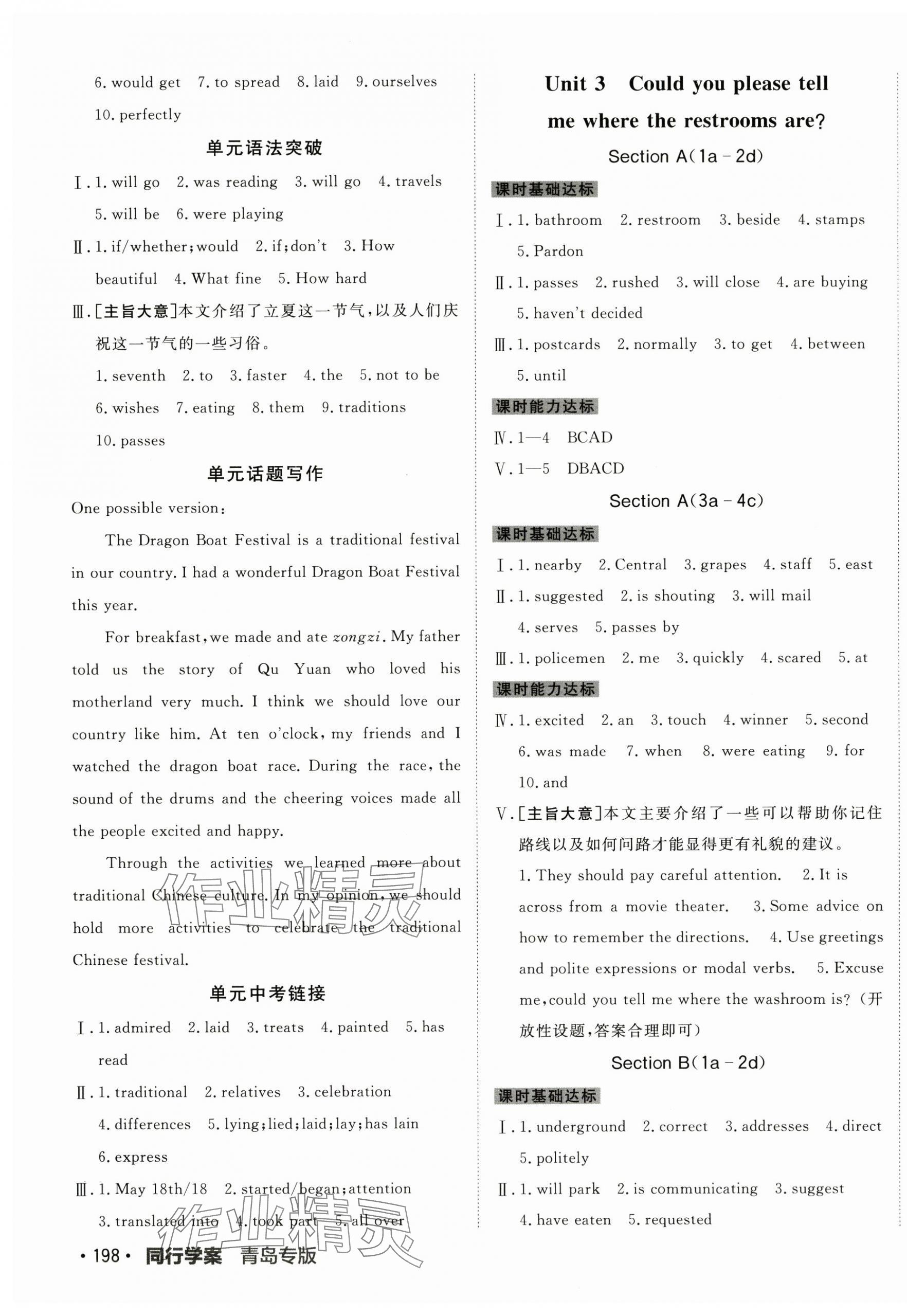 2025年同行学案学练测九年级英语全一册人教版青岛专版 第3页