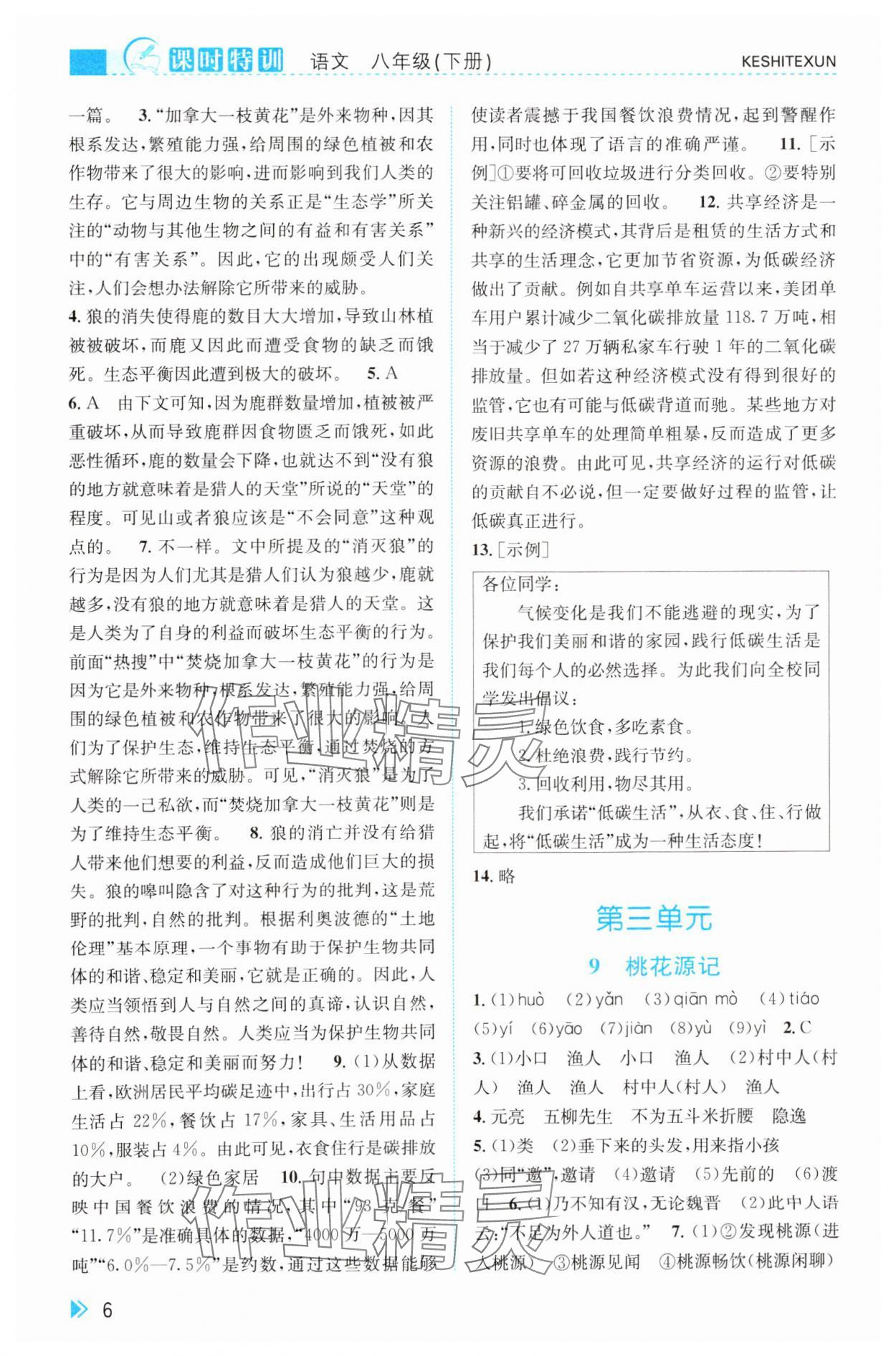 2025年課時(shí)特訓(xùn)八年級(jí)語(yǔ)文下冊(cè)人教版 第6頁(yè)