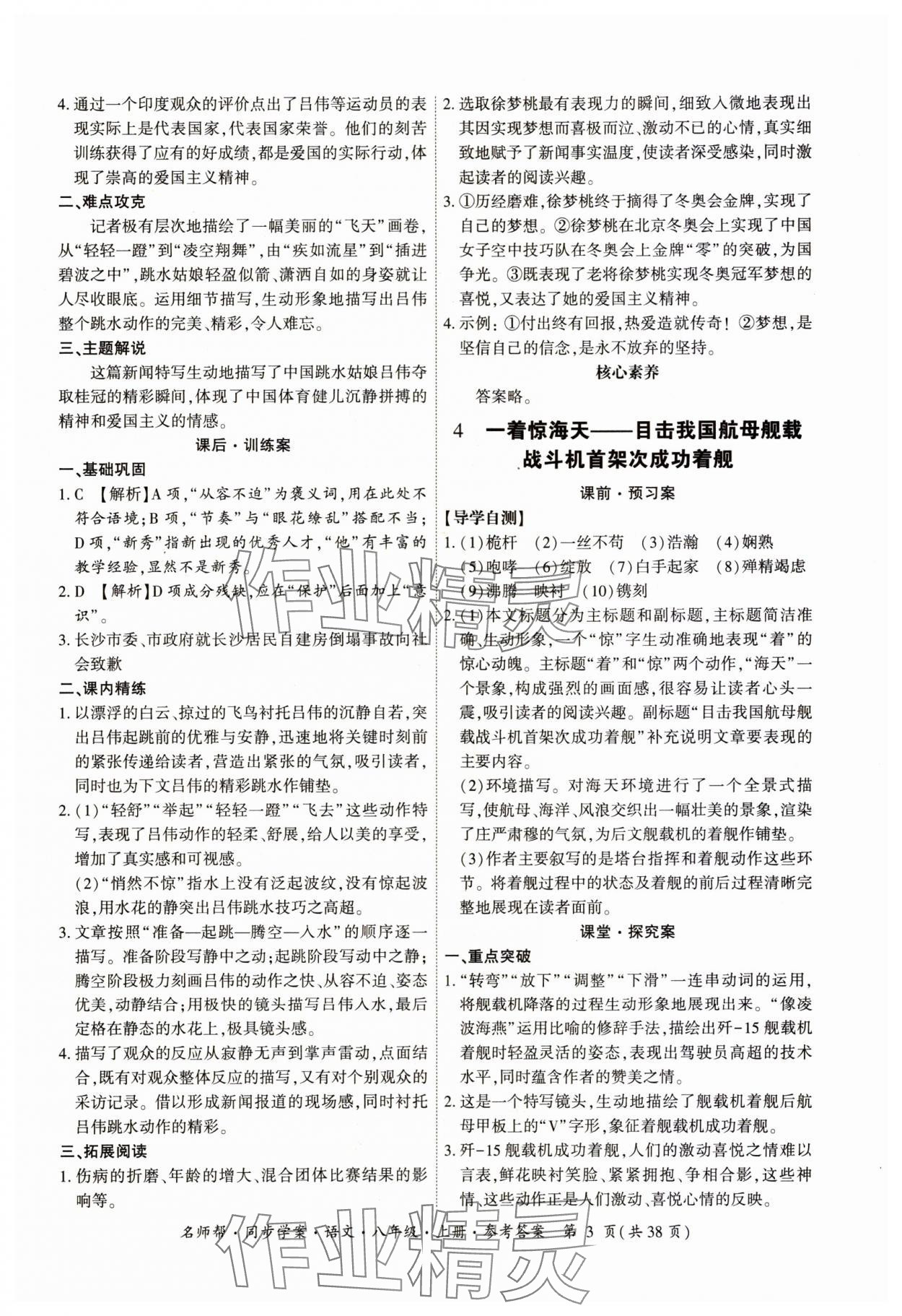 2023年名師幫同步學(xué)案八年級語文上冊人教版 第3頁