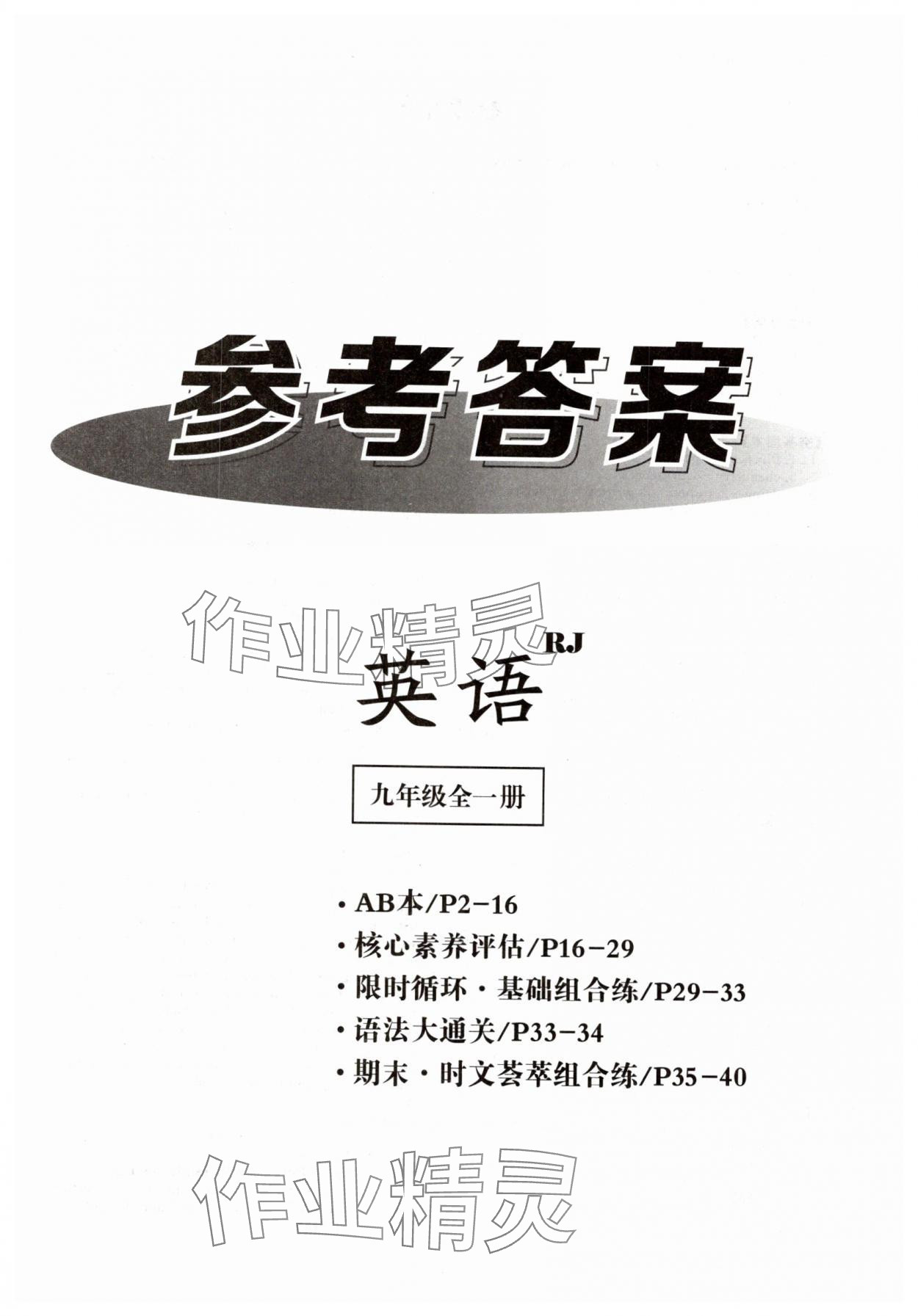 2024年全效學習九年級英語全一冊人教版精華版 第1頁