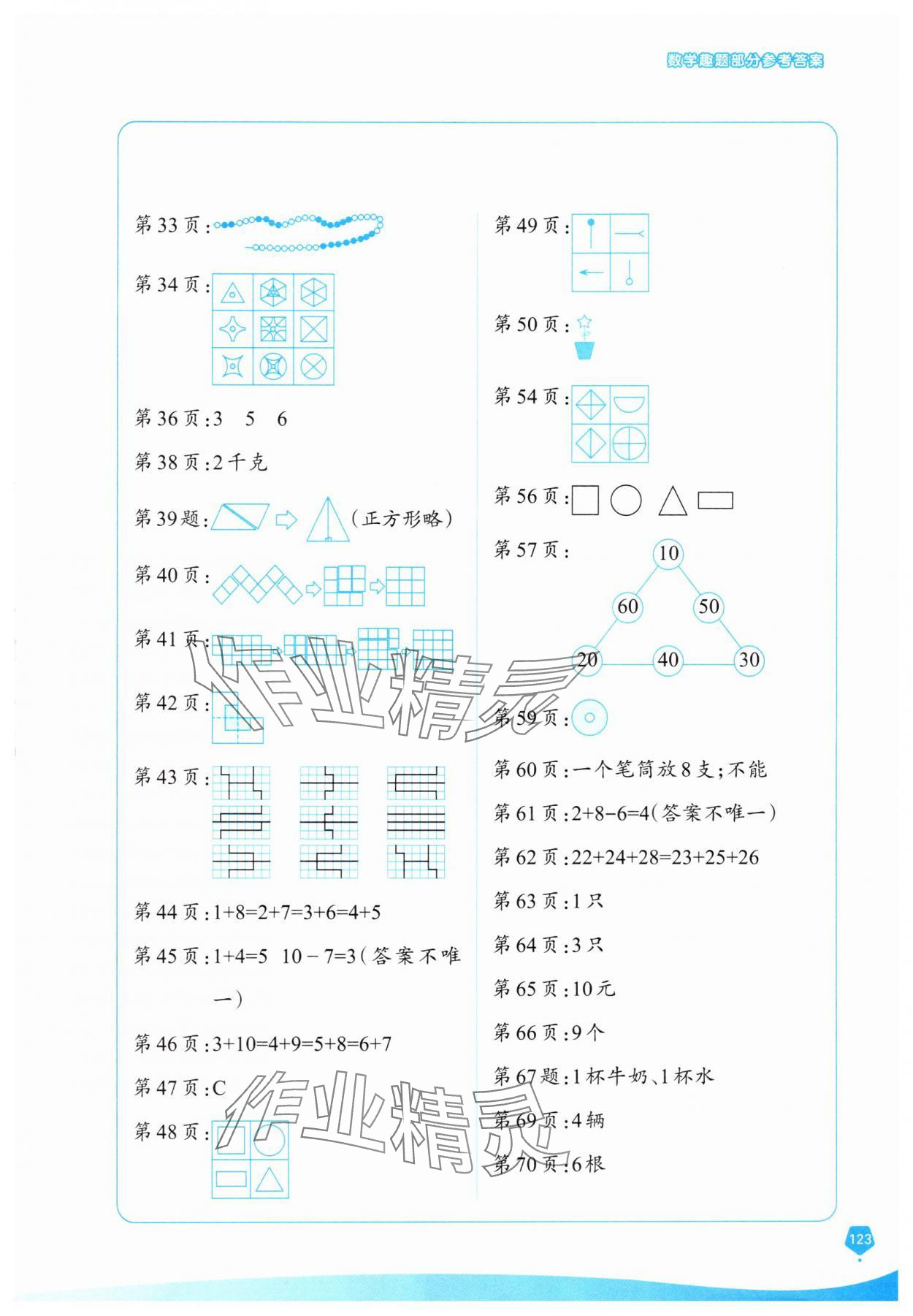 2025年口算笔算妙算天天练一年级数学下册苏教版 参考答案第2页