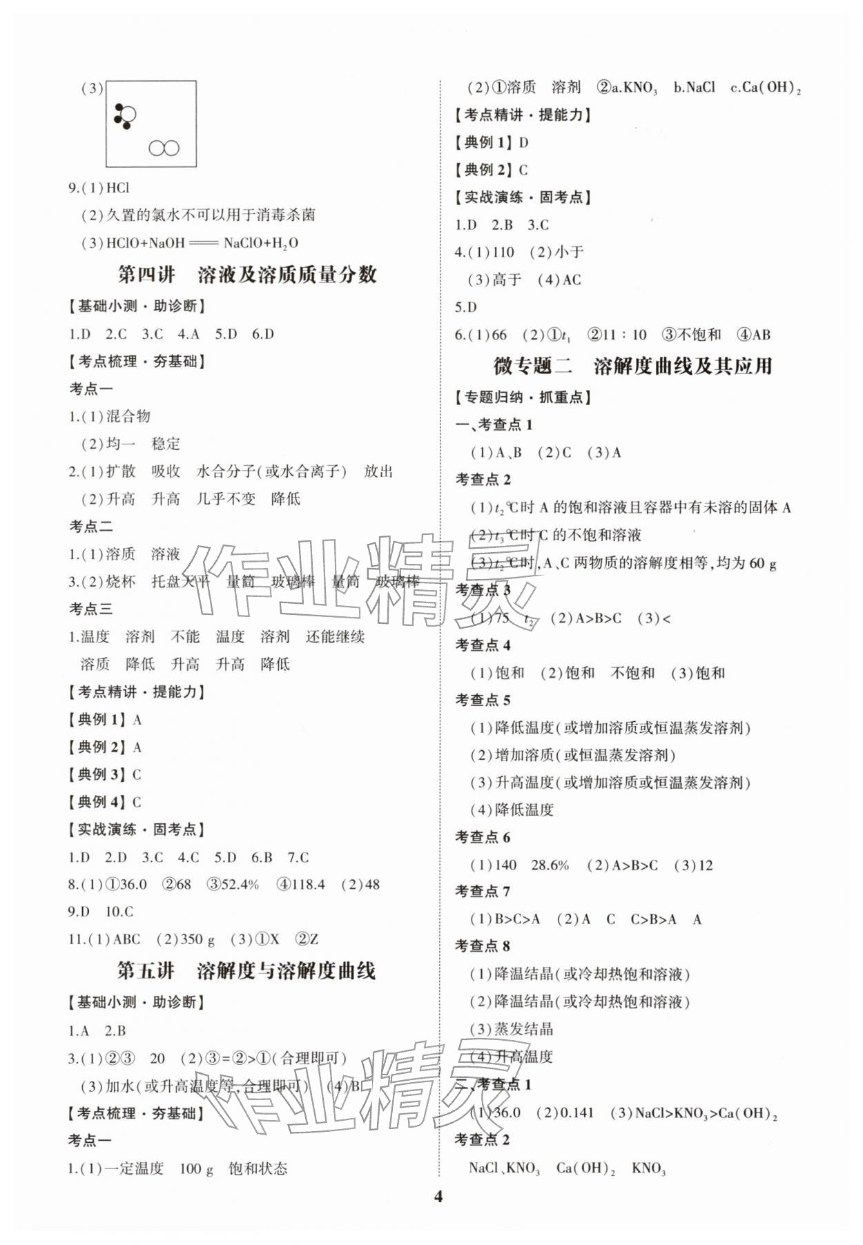 2026年初中总复习手册山东科学技术出版社化学&nbsp;第4页