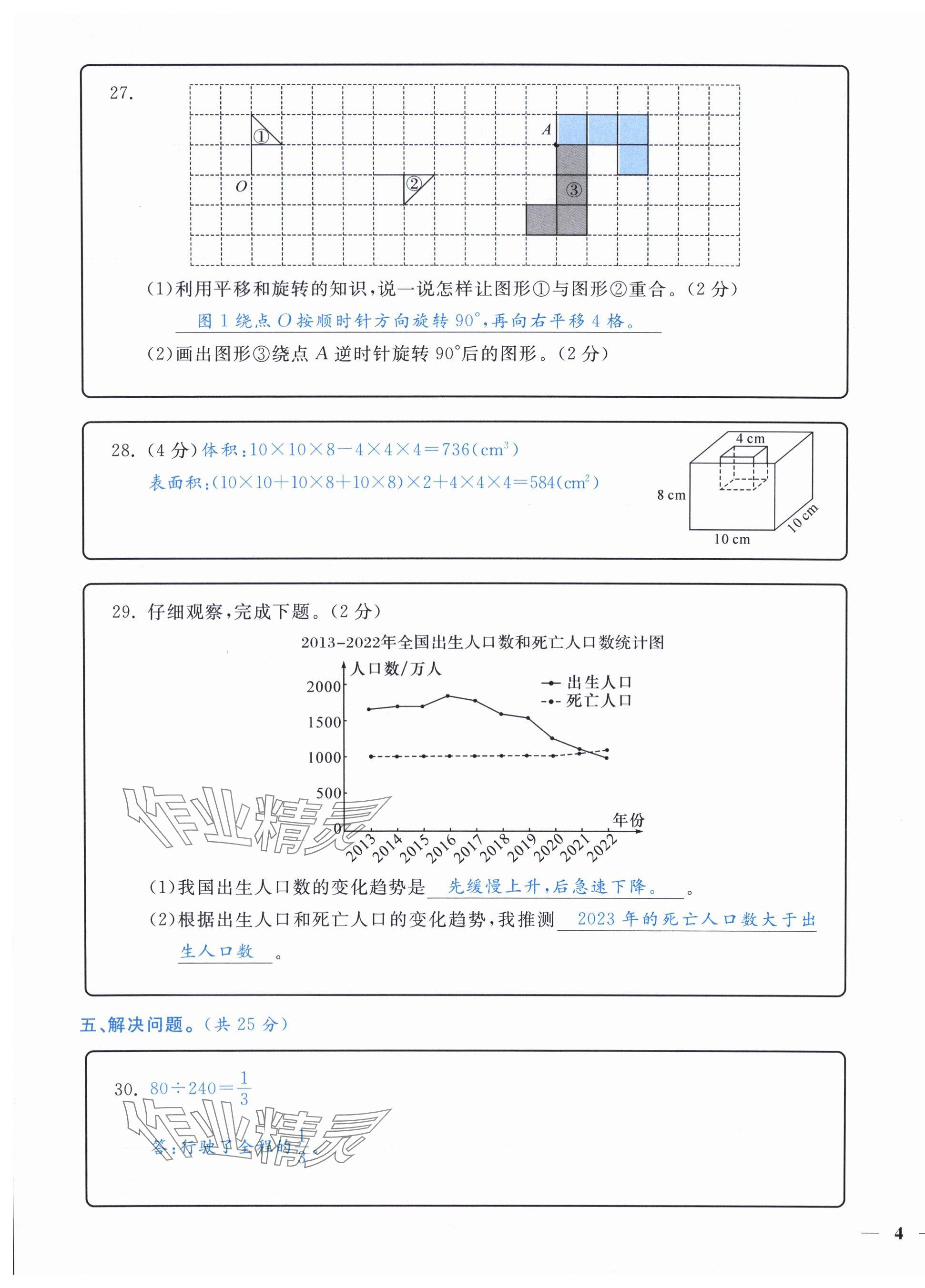 2024年小学期末加油站五年级数学下册人教版 第7页