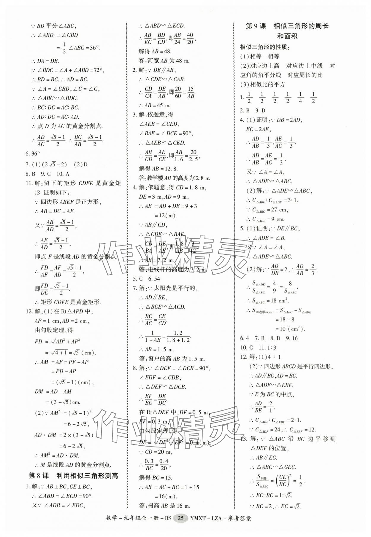 2025年零障礙導(dǎo)教導(dǎo)學(xué)案九年級(jí)數(shù)學(xué)全一冊(cè)北師大版 第25頁(yè)