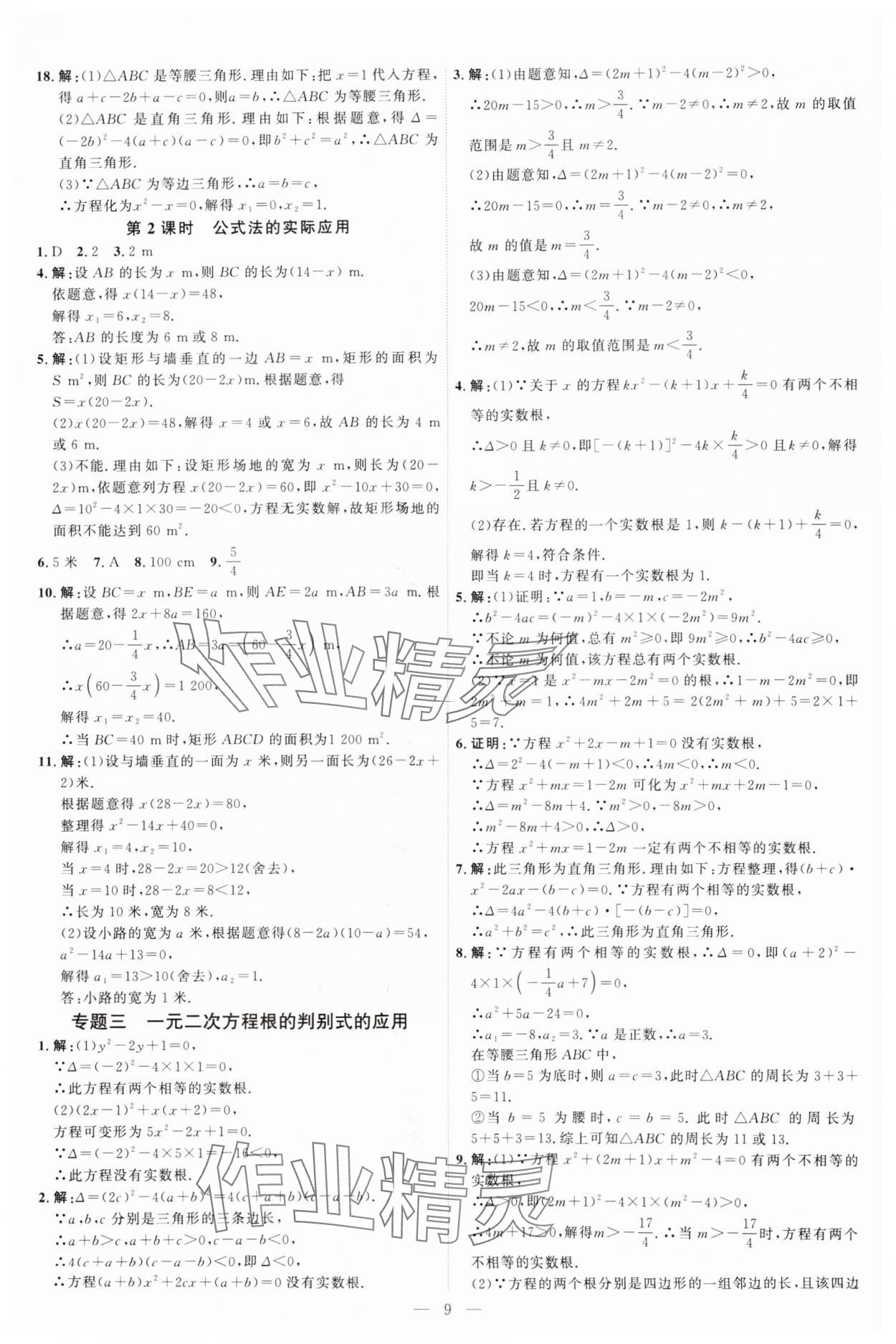 2025年優(yōu)加學案課時通九年級數(shù)學上冊北師大版 第9頁