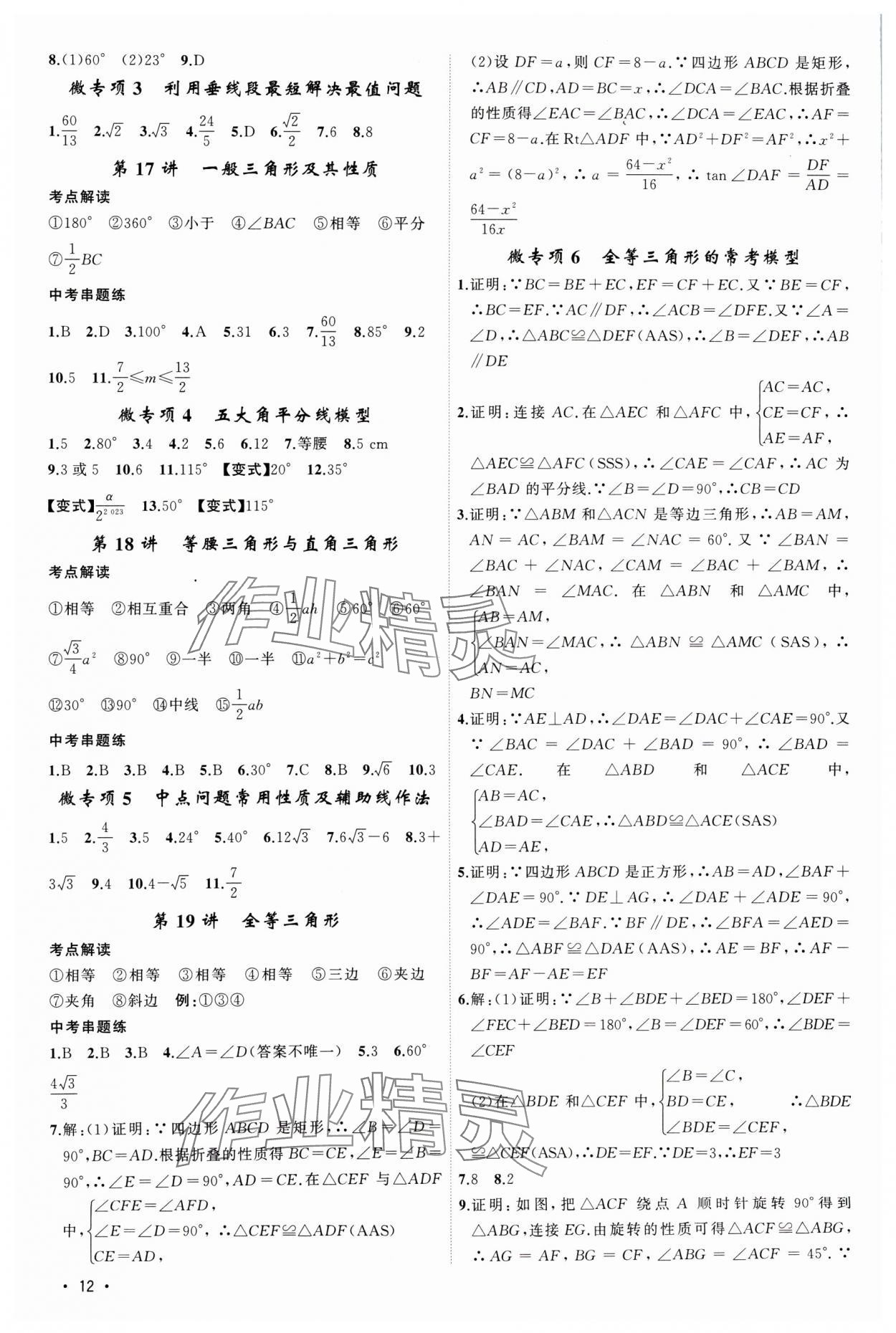 2024年黃岡金牌之路中考精英總復(fù)習(xí)數(shù)學(xué)湖北專版 第12頁(yè)