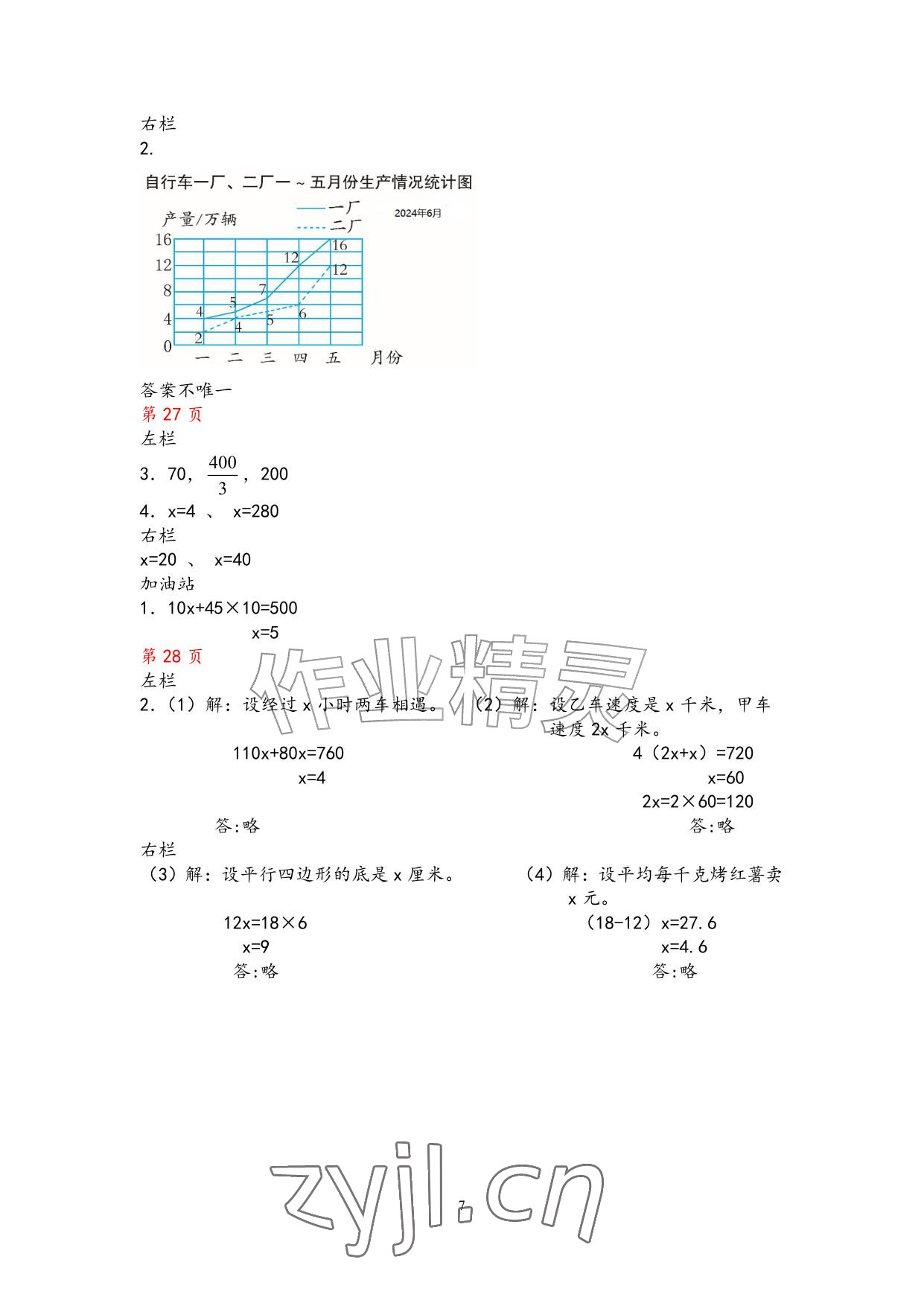 2026年暑假作业安徽少年儿童出版社五年级数学苏教版&nbsp;参考答案第7页