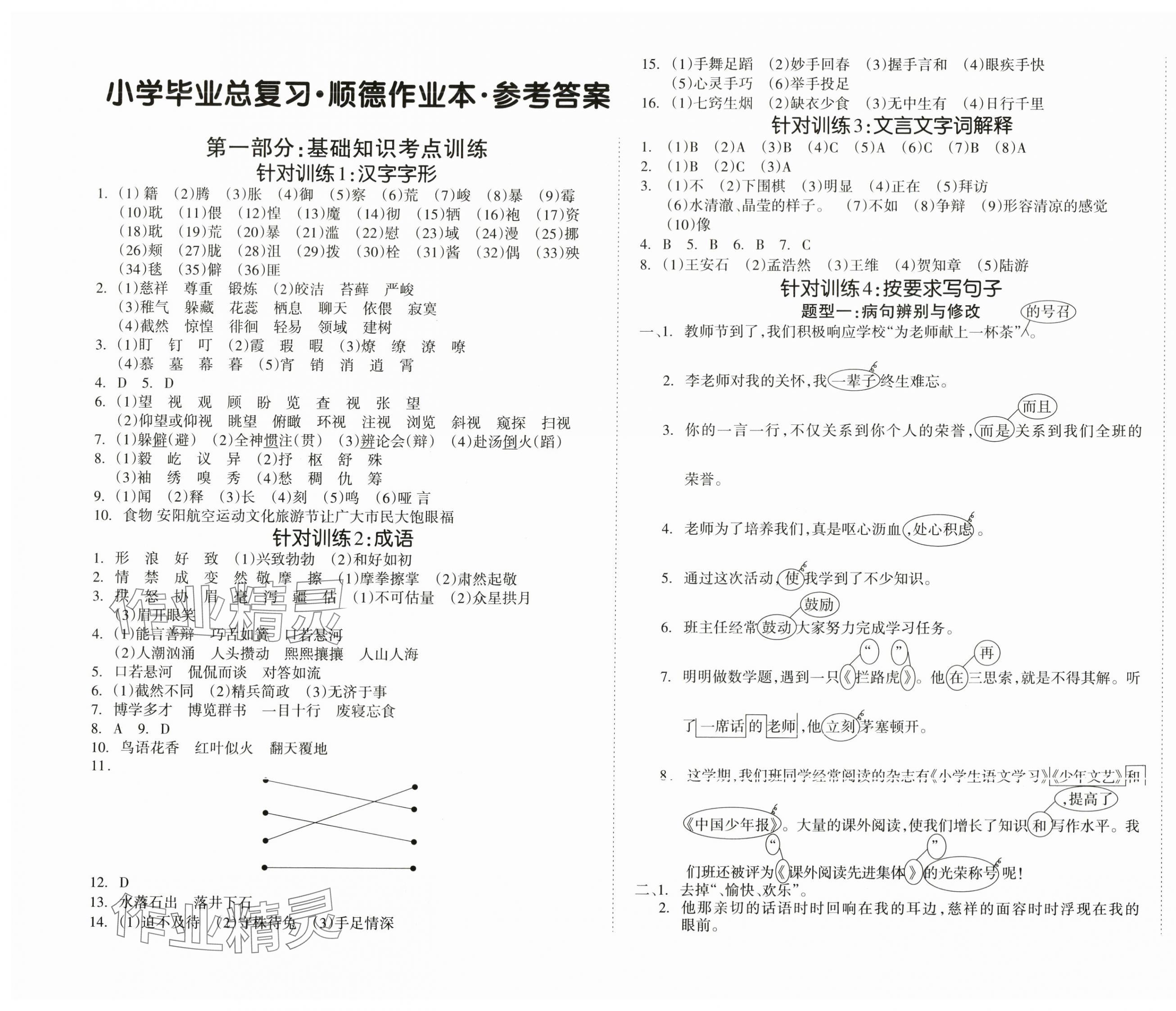 2024年状元坊小学毕业总复习语文顺德专版 第1页