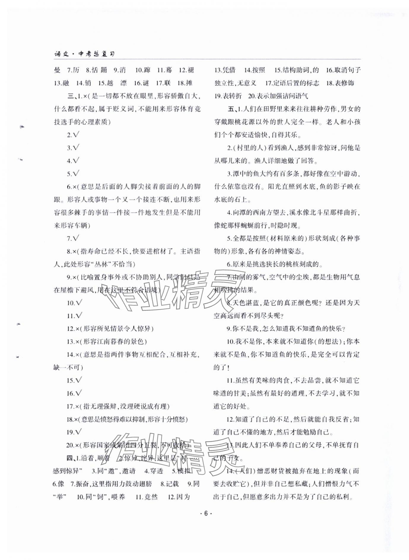 2025年文科愛好者語文中考第28-29期 參考答案第5頁