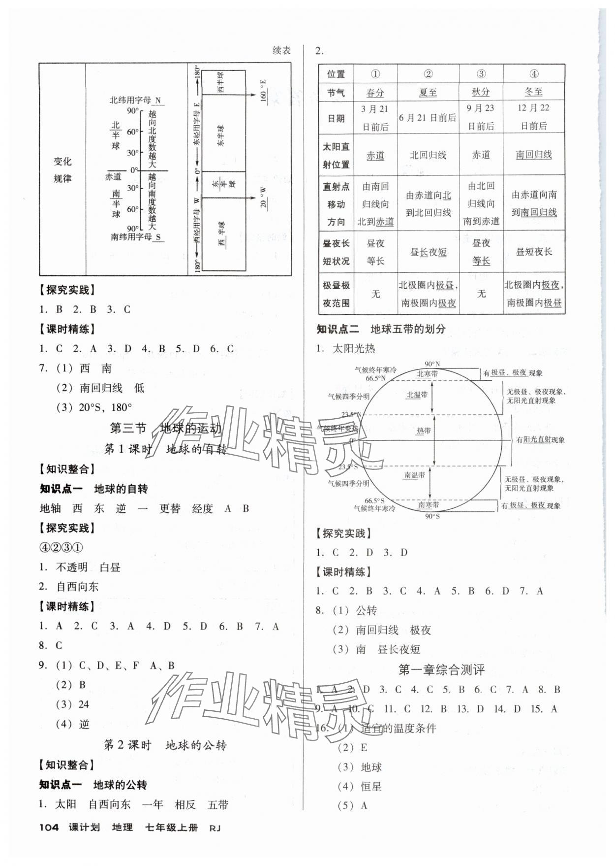 2024年全優(yōu)點練課計劃七年級地理上冊人教版 第2頁