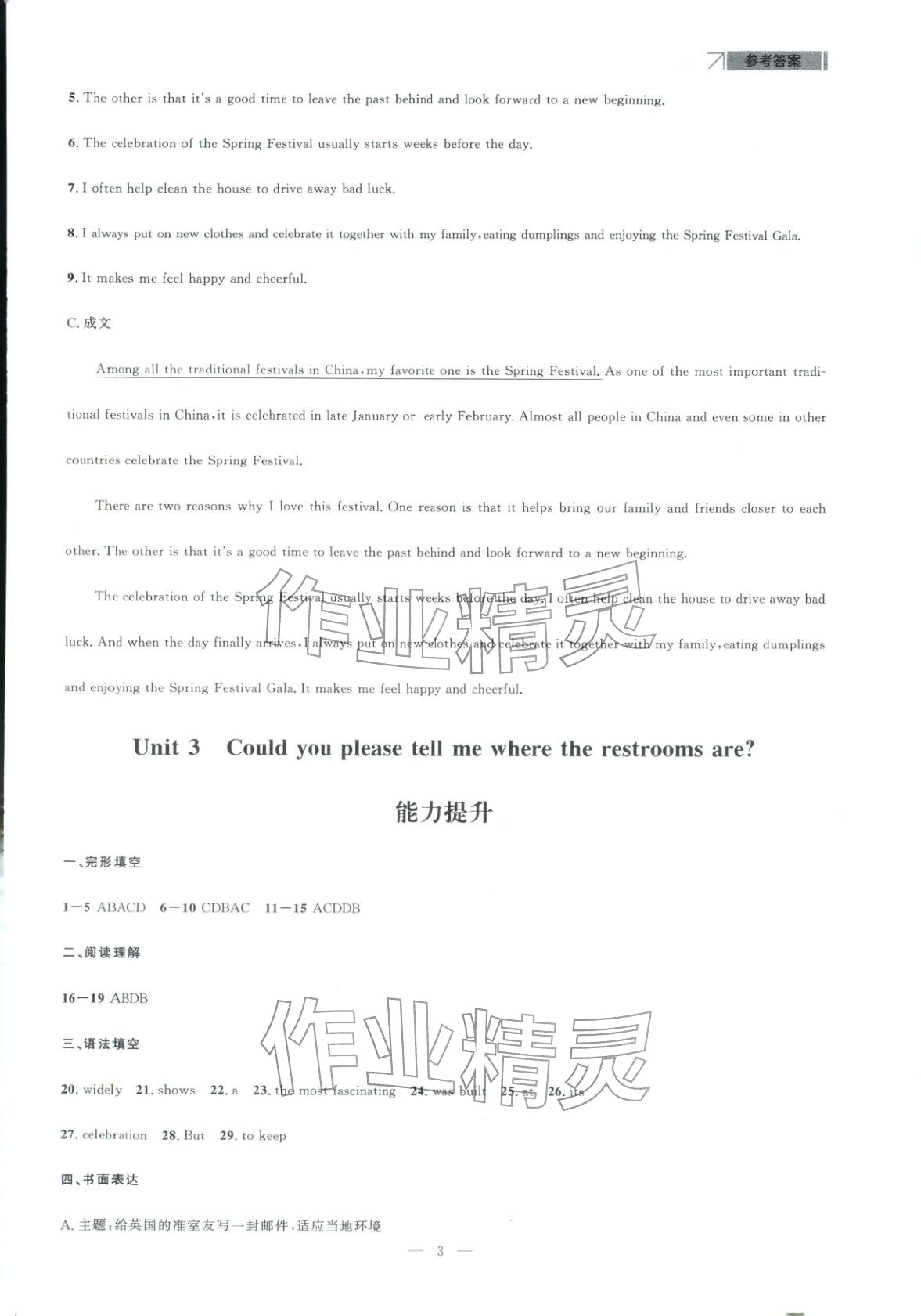 2025年领智优选浙江期末复习卷九年级英语全一册人教版 第11页