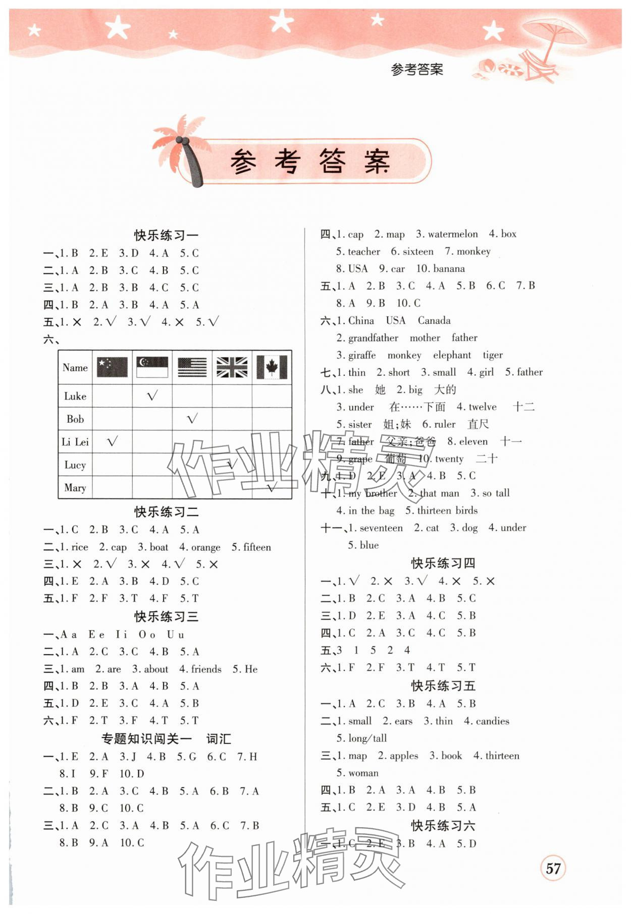 2025年黄冈快乐假期暑假衔接作业三年级英语 第1页