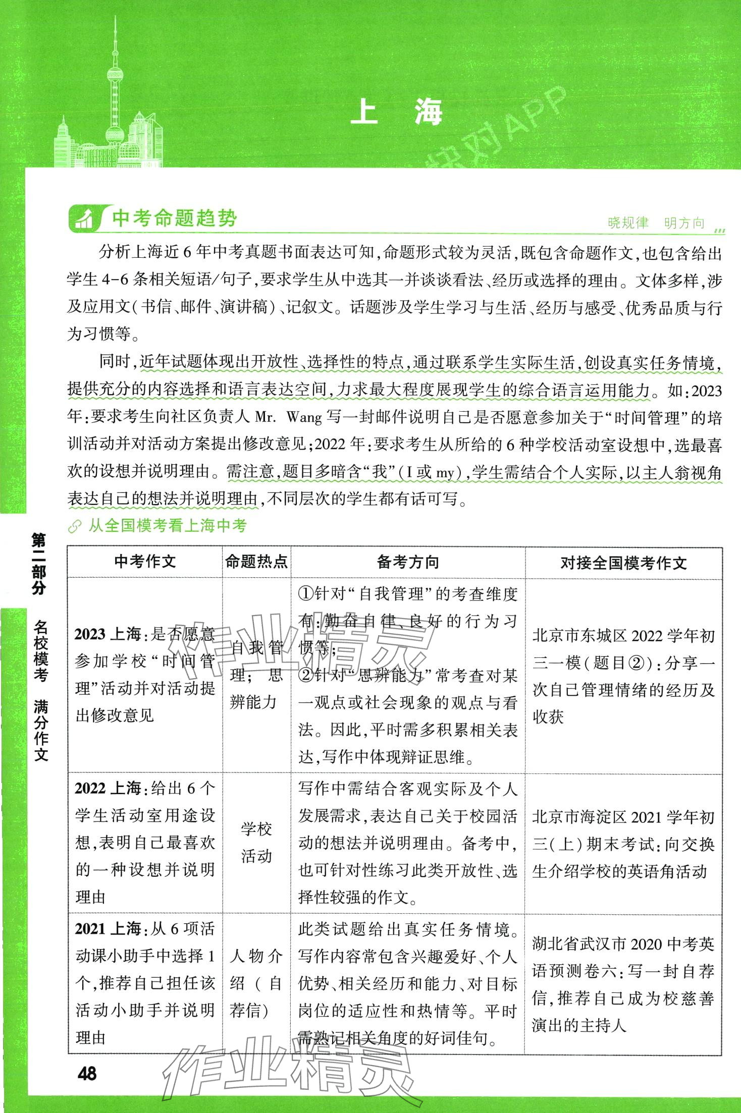 2024年万唯中考名校模考英语满分作文英语中考&nbsp;第48页