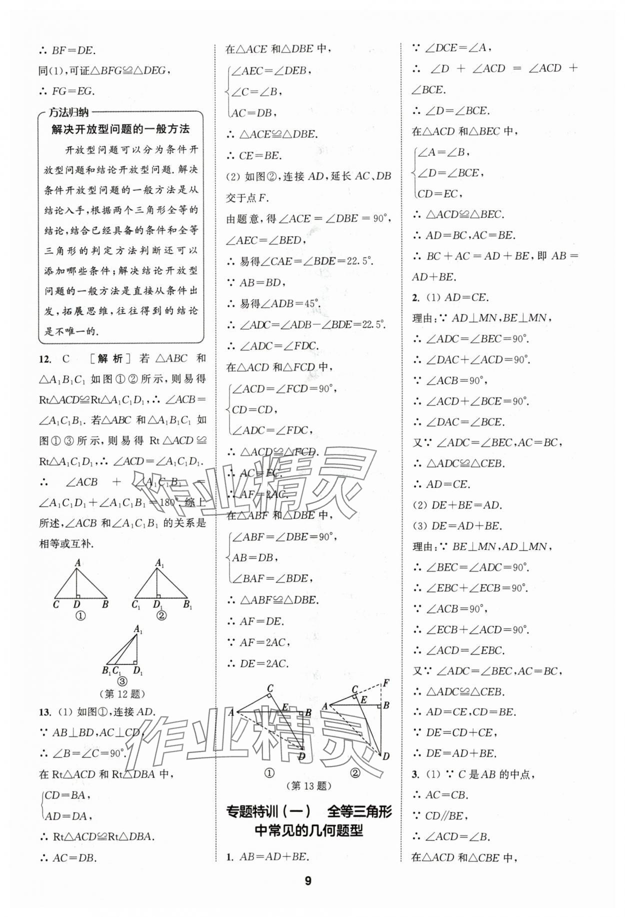 2024年拔尖特訓(xùn)八年級數(shù)學(xué)上冊蘇科版 參考答案第9頁