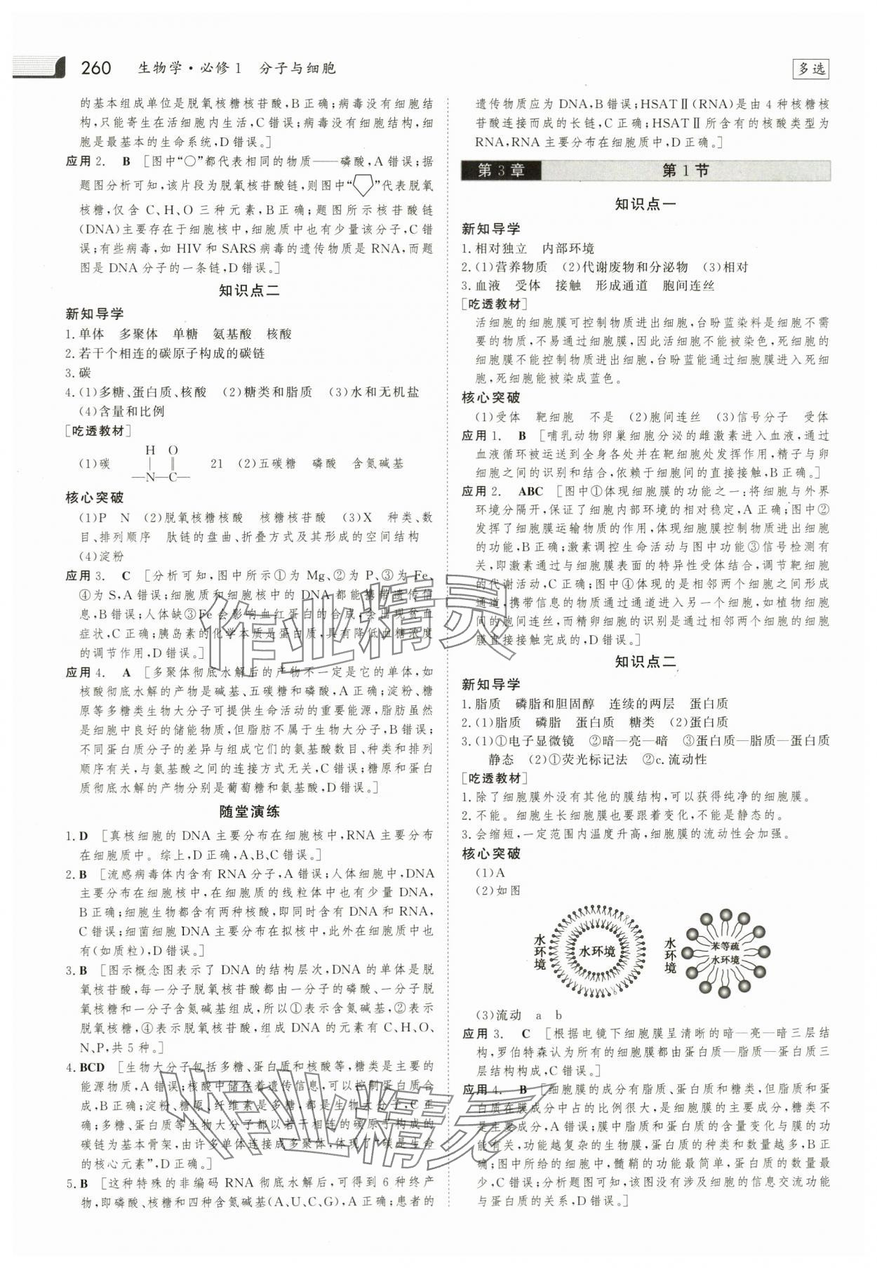 2023年金版新學(xué)案高中生物必修1人教版 參考答案第7頁(yè)