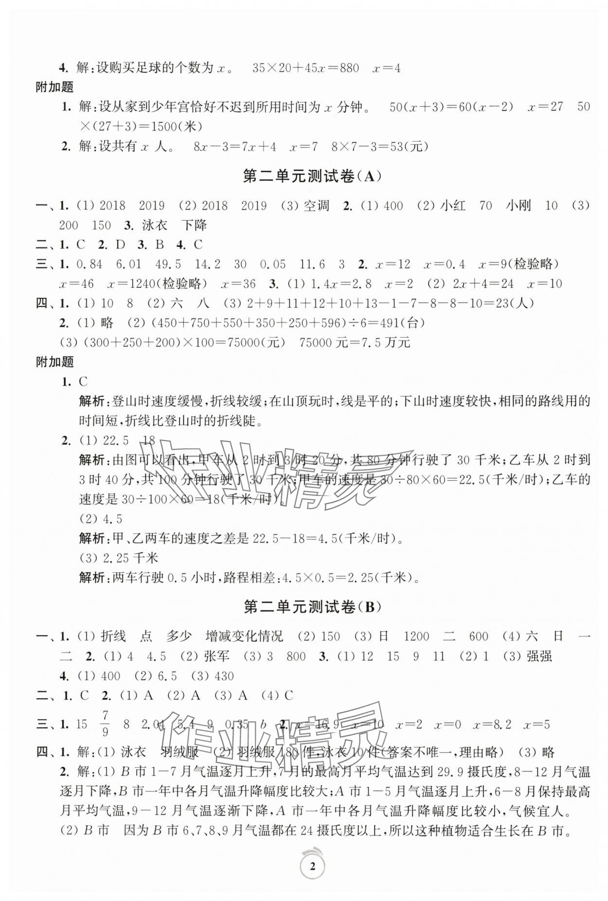 2025年通关提优全能检测卷五年级数学下册苏教版 第2页