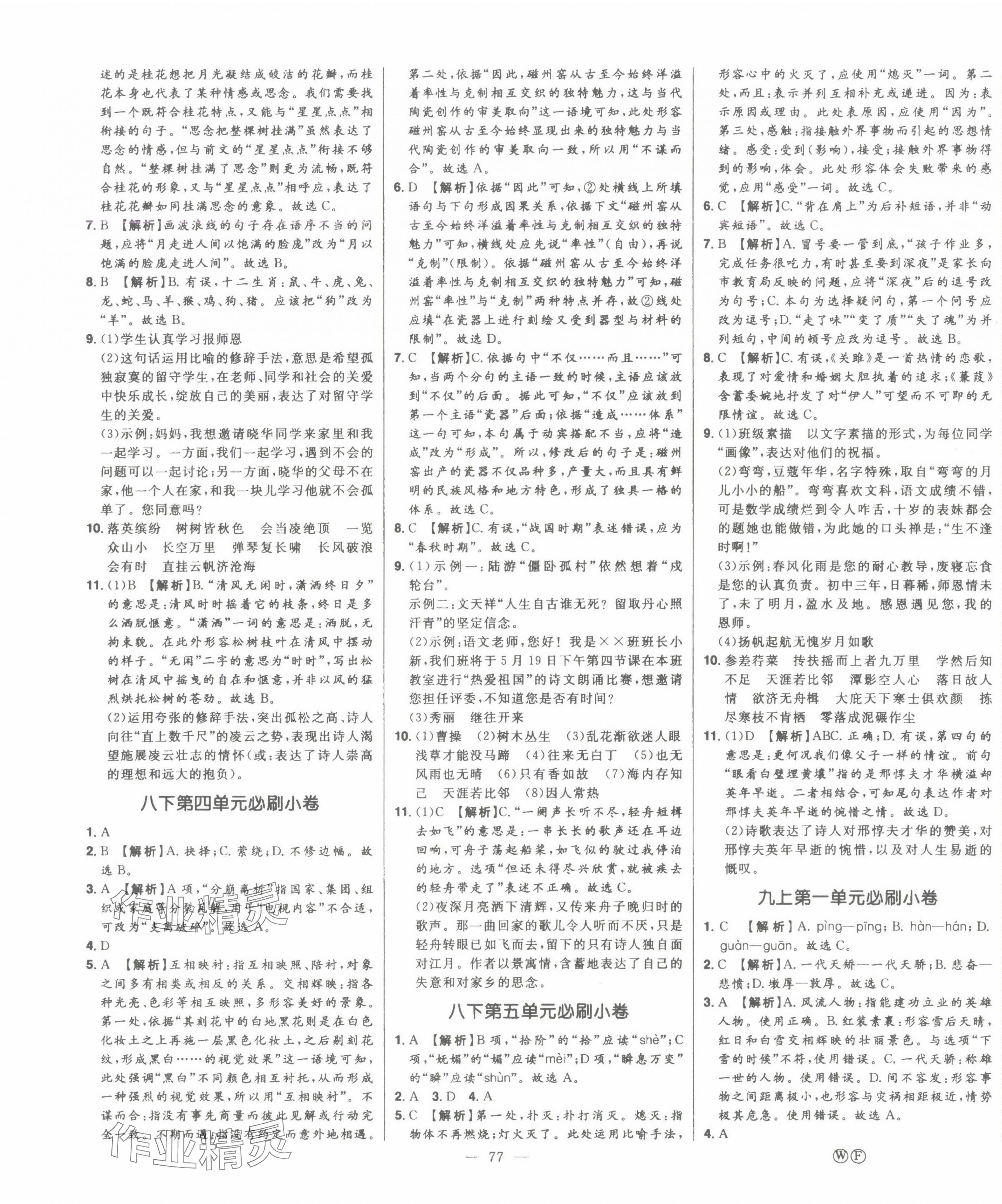 2025年智慧大課堂學(xué)業(yè)總復(fù)習(xí)全程精練語(yǔ)文中考人教版 第9頁(yè)