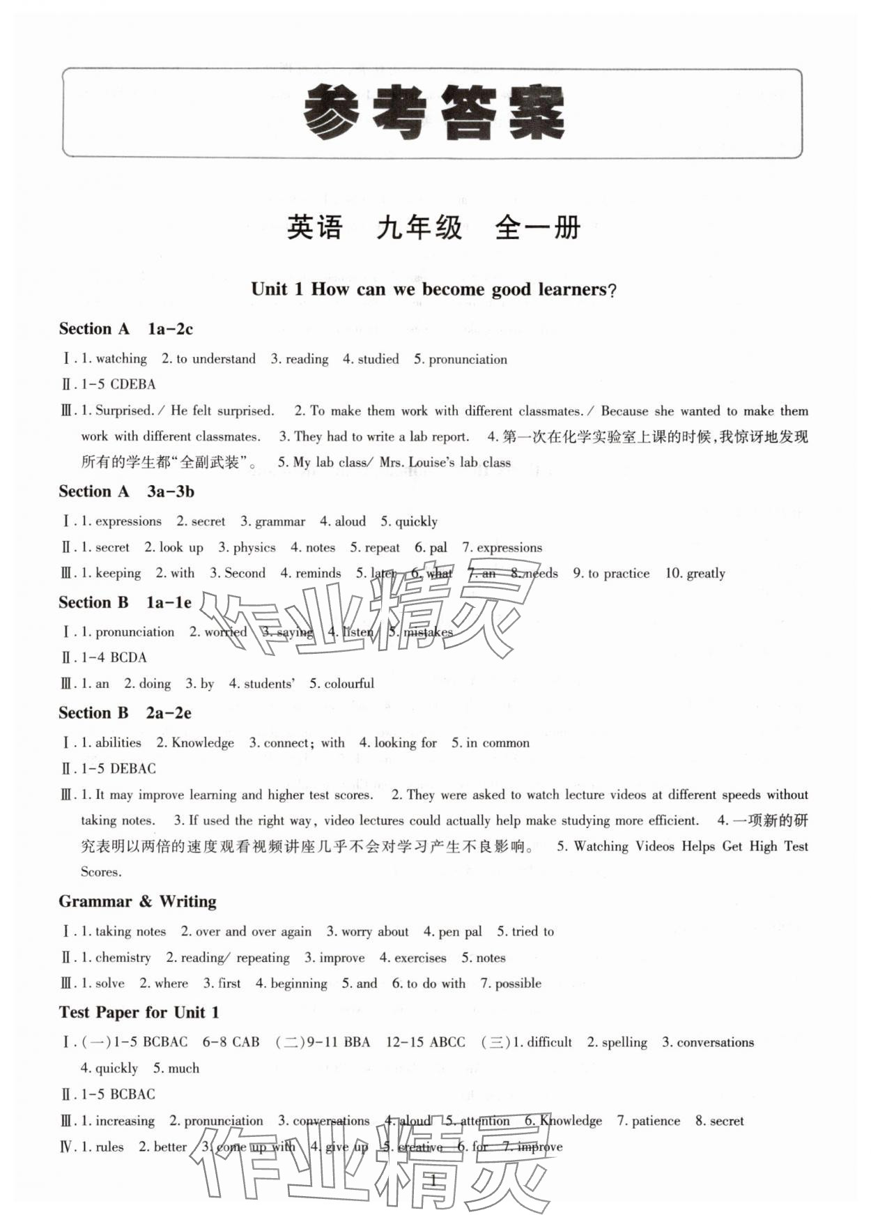 2025年智慧学习明天出版社九年级英语全一册人教版 第1页