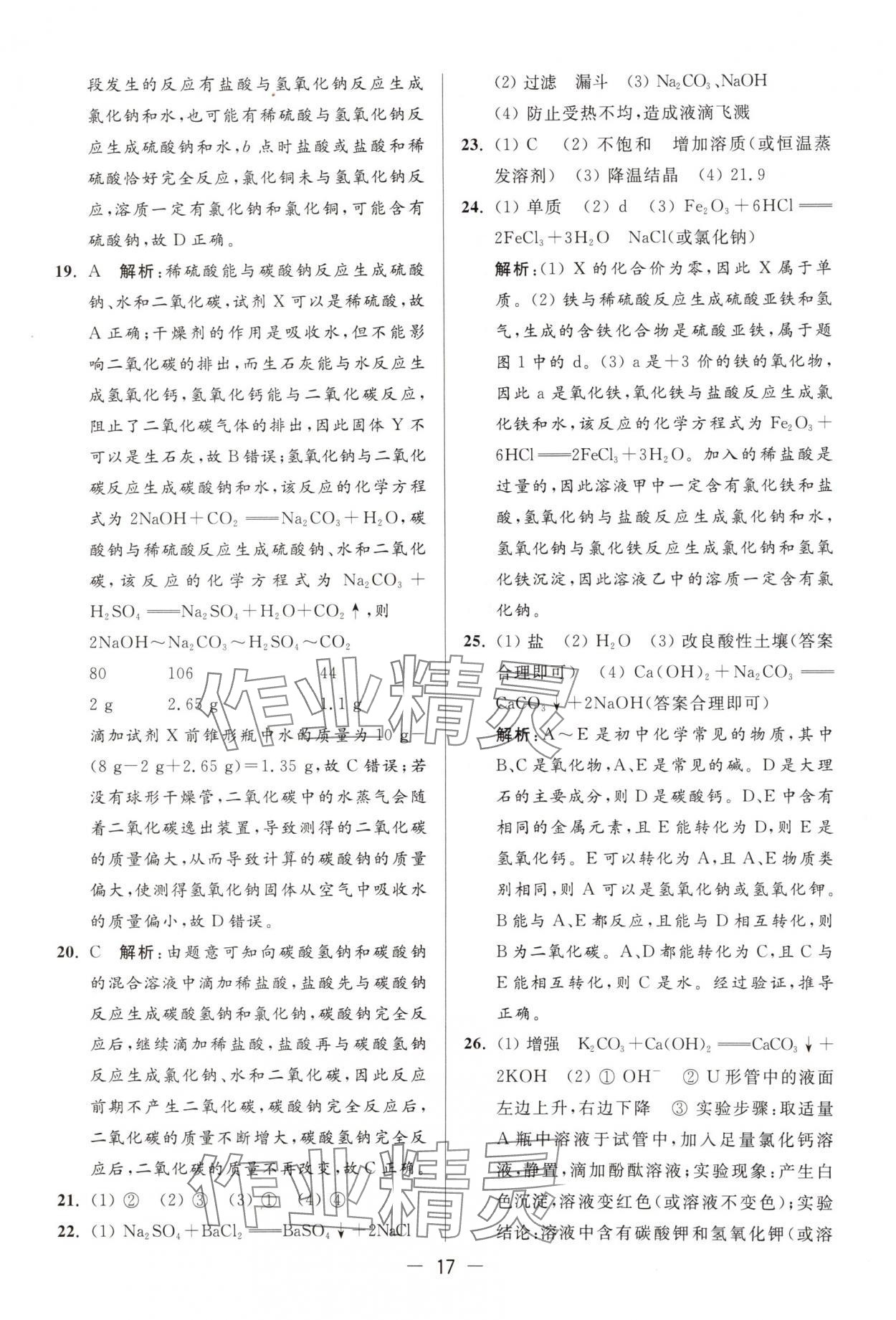 2025年亮點給力大試卷九年級化學(xué)下冊滬教版 第17頁