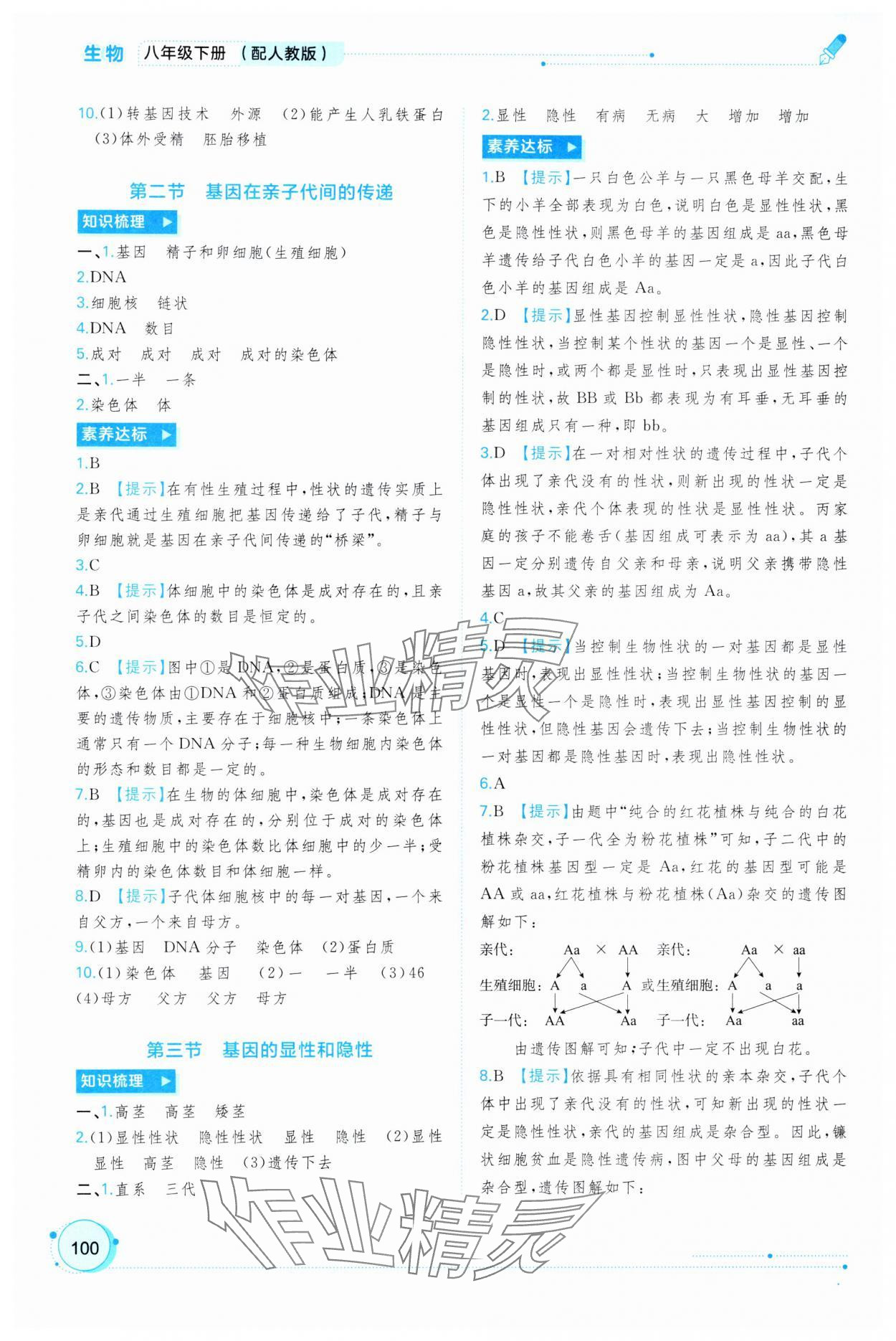 2025年新課程學習與測評同步學習八年級生物下冊人教版 第4頁