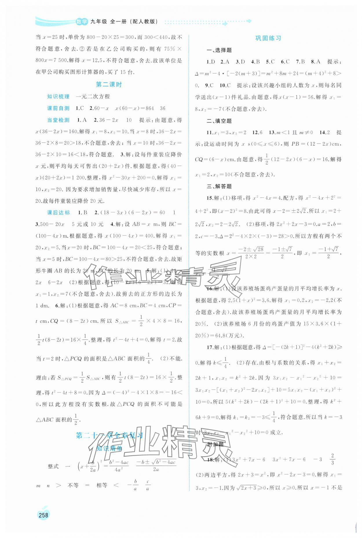 2025年新课程学习与测评同步学习九年级数学全一册人教版 第4页