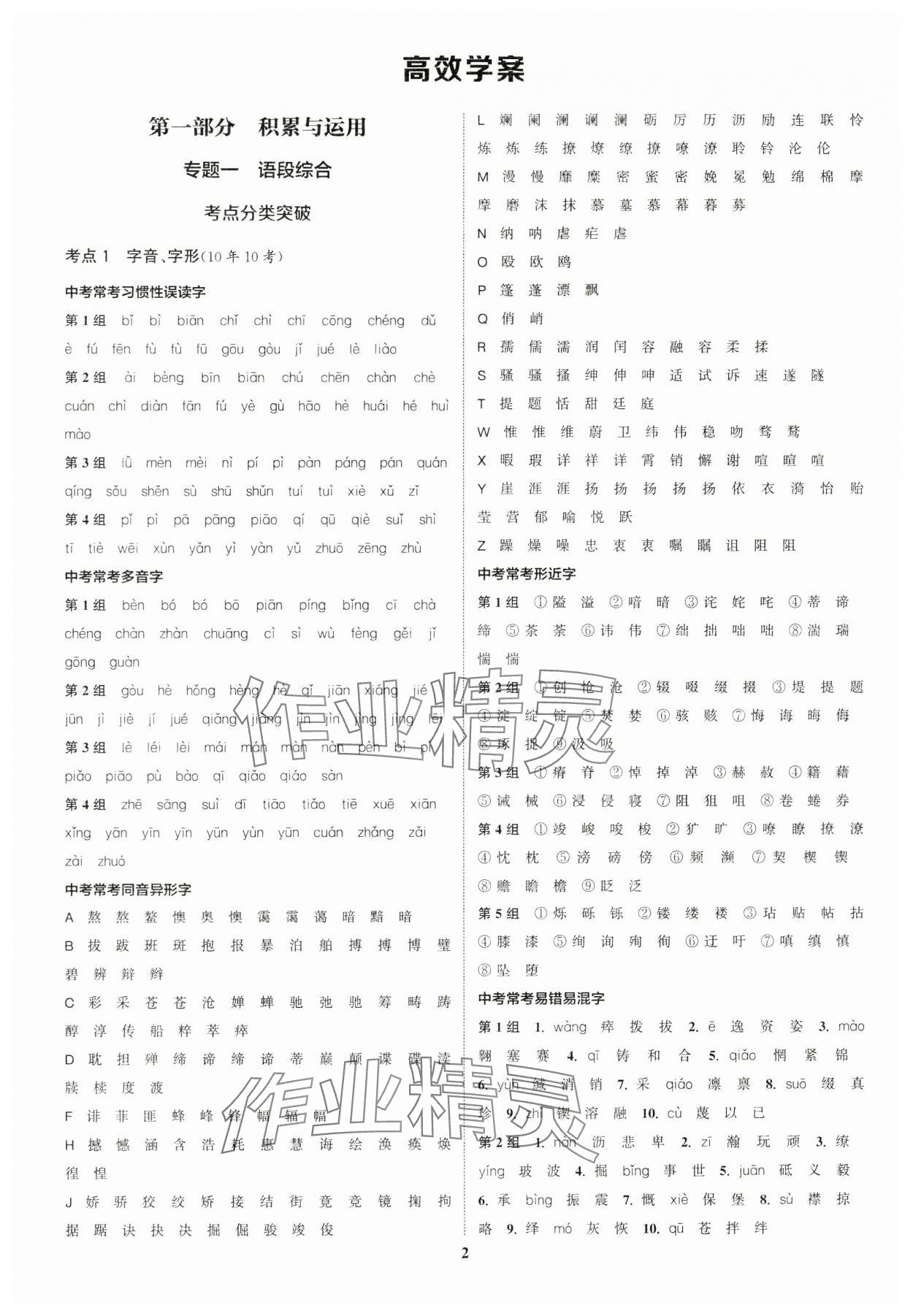 2024年通城1典中考復(fù)習(xí)方略語文蘇州專版 參考答案第1頁