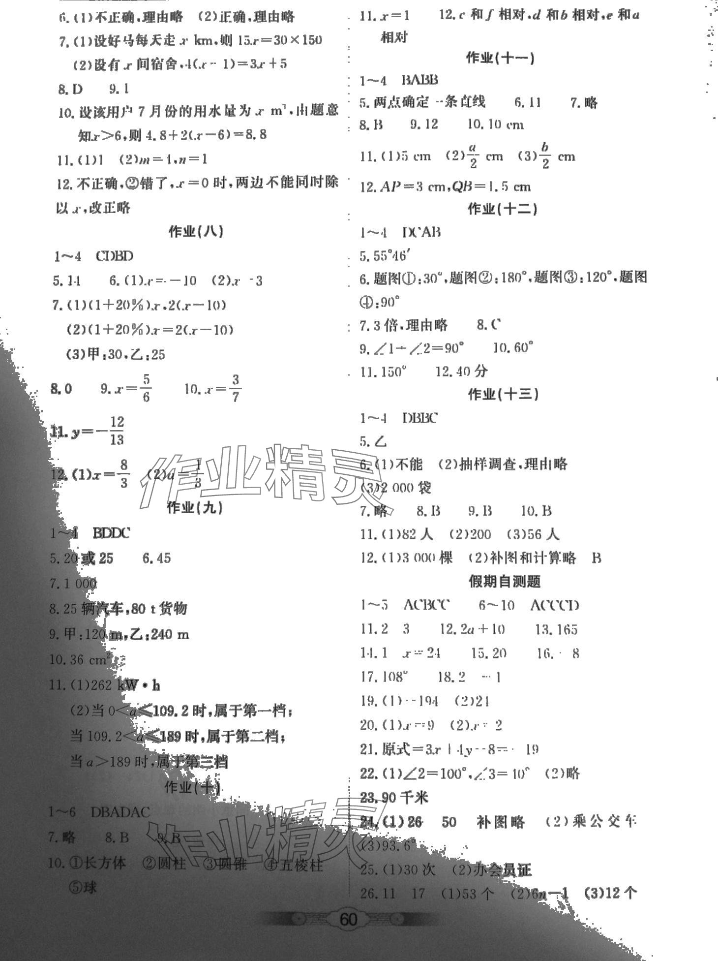 2024年寒假生活北京师范大学出版社七年级数学 第2页