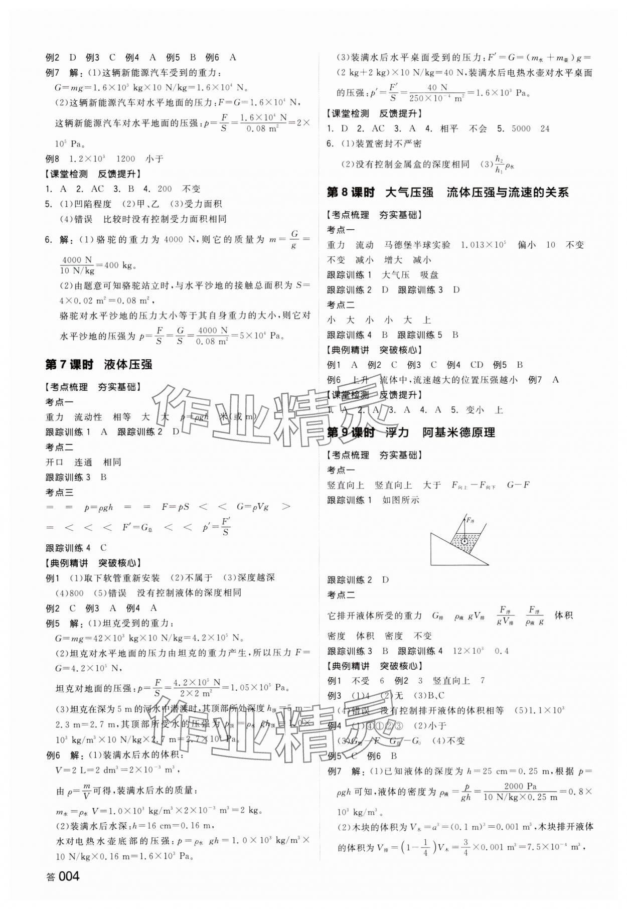 2025年全品中考復(fù)習(xí)方案物理湖南專(zhuān)版 參考答案第3頁(yè)