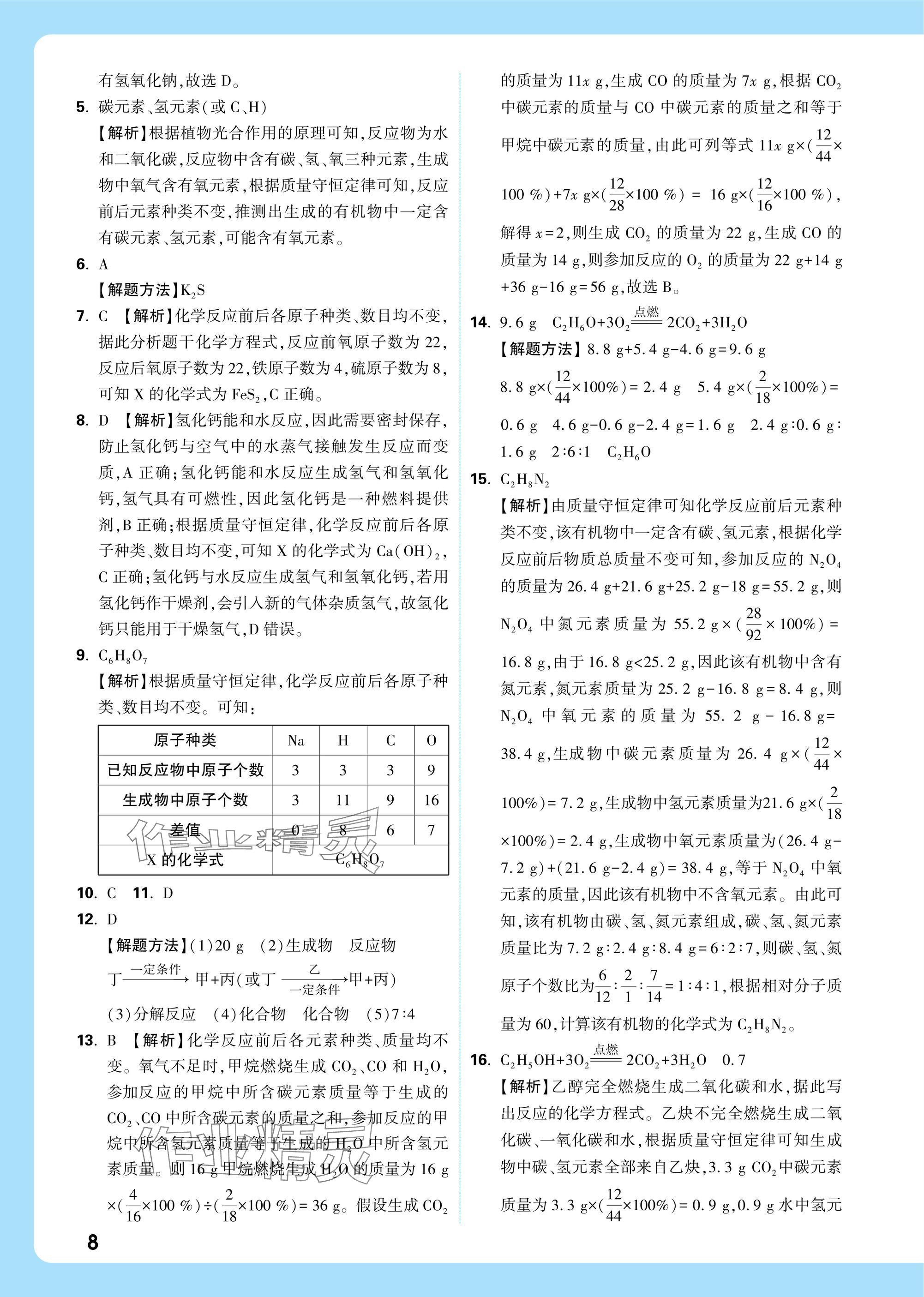 2025年中考面對面化學(xué)河南專版 參考答案第10頁