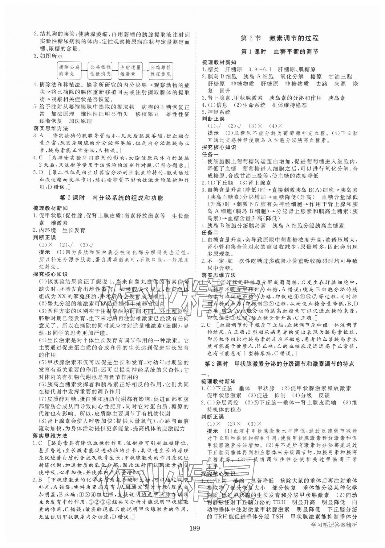 2024年步步高學(xué)習(xí)筆記高中生物選擇性必修1人教版 參考答案第8頁