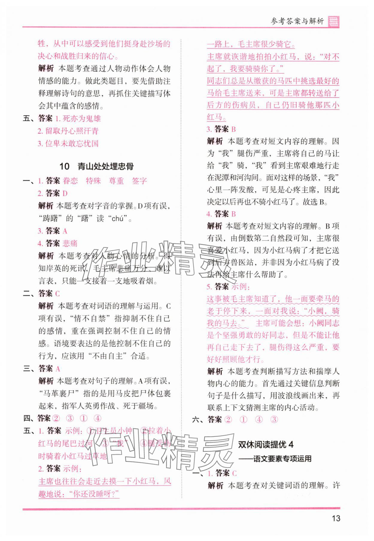 2025年木頭馬分層課課練五年級語文下冊人教版浙江專版 第13頁