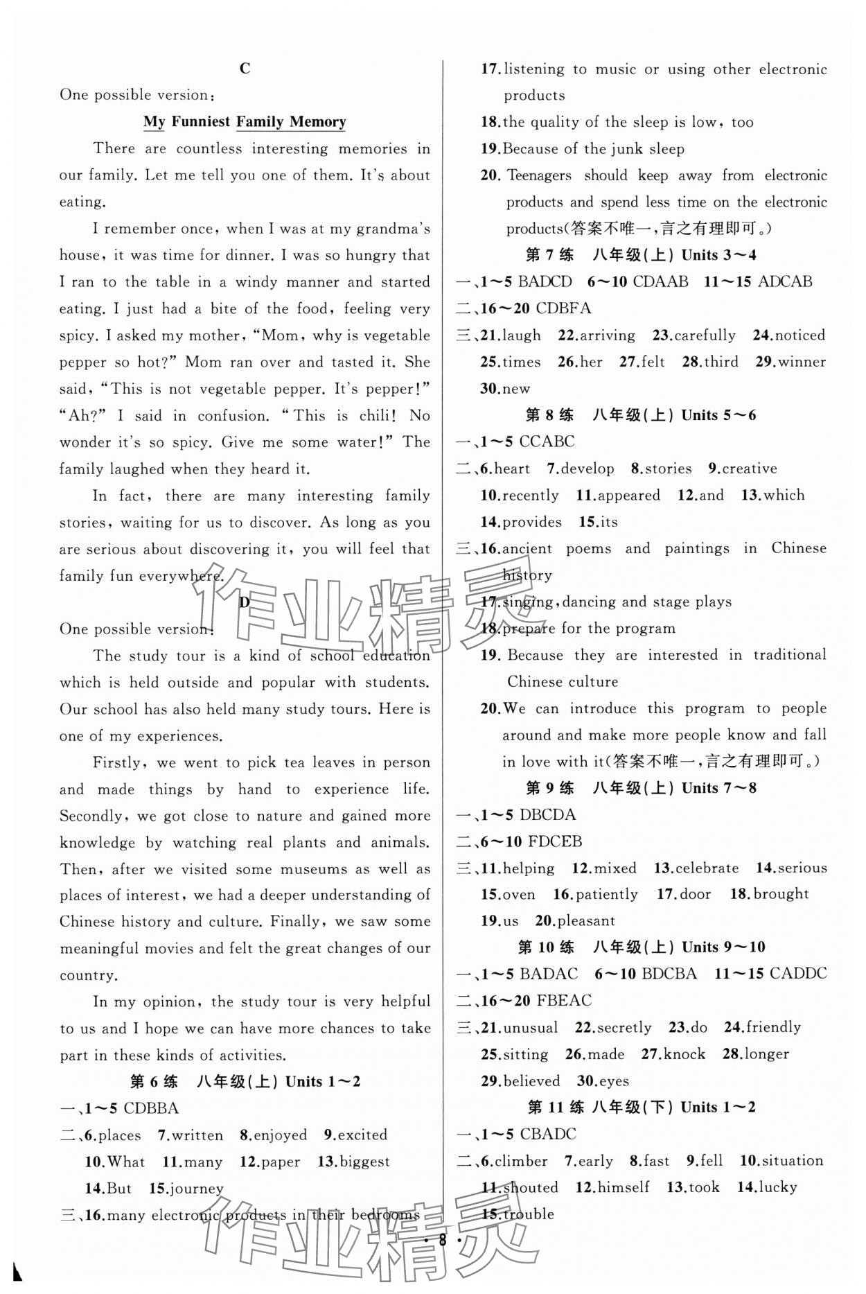 2025年黃岡金牌之路中考精英總復(fù)習(xí)英語(yǔ)湖北專版 第8頁(yè)