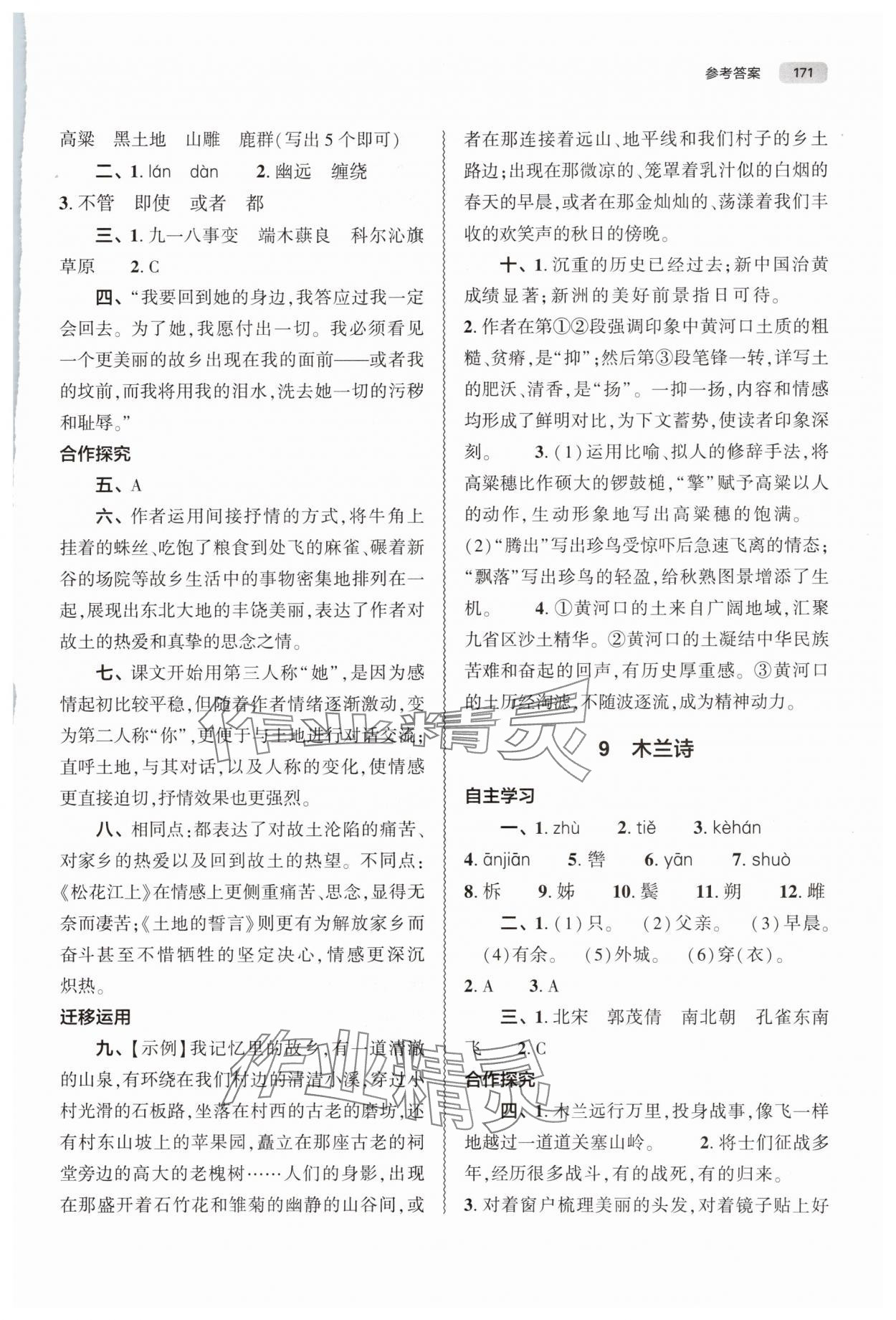 2025年同步練習(xí)冊大象出版社七年級(jí)語文下冊人教版 第7頁